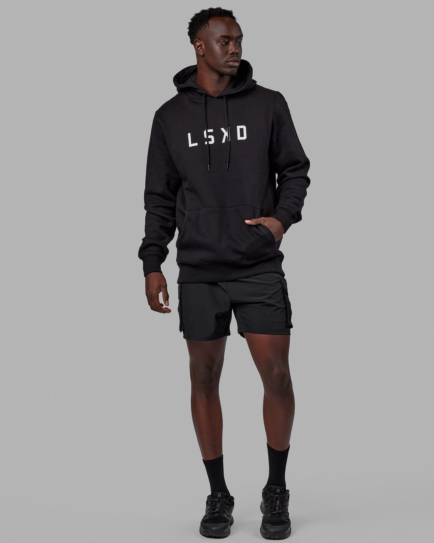 Man wearing Structure Hoodie - Black-White