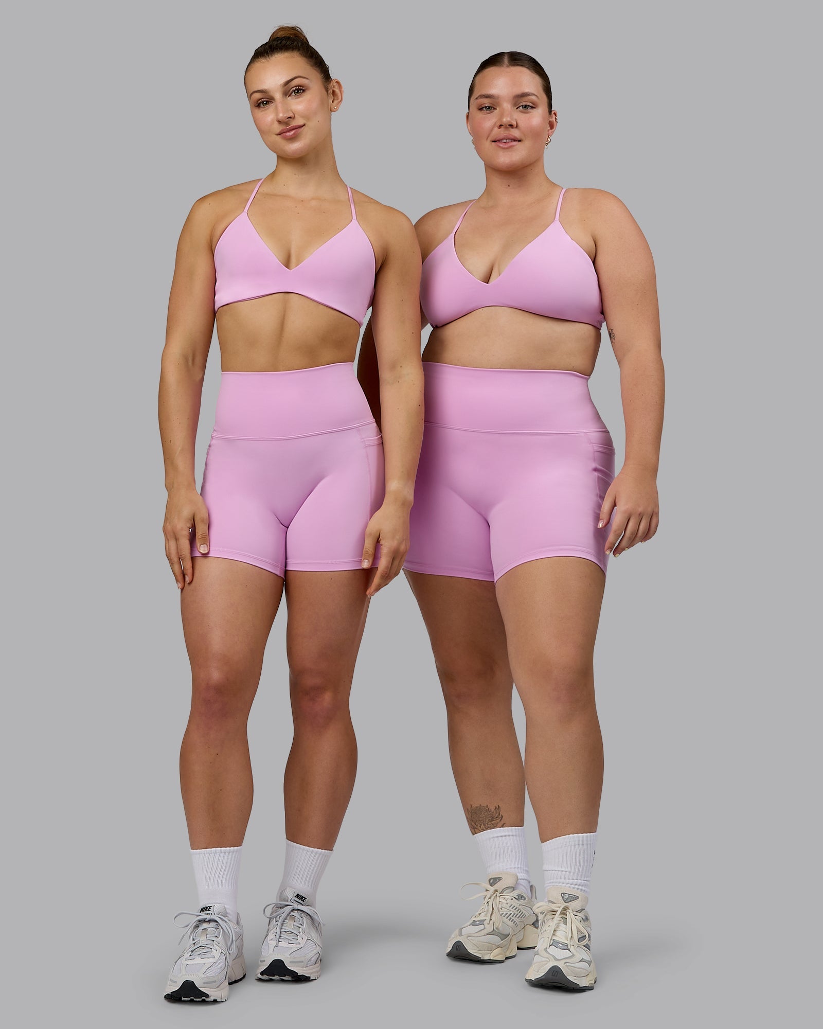 Woman wearing Fusion X-Short Tights - Pastel Orchid