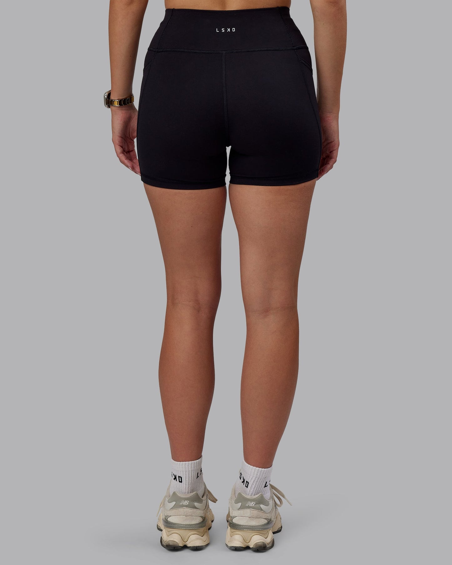 Woman wearing Rep X-Short Tight - Black-Black