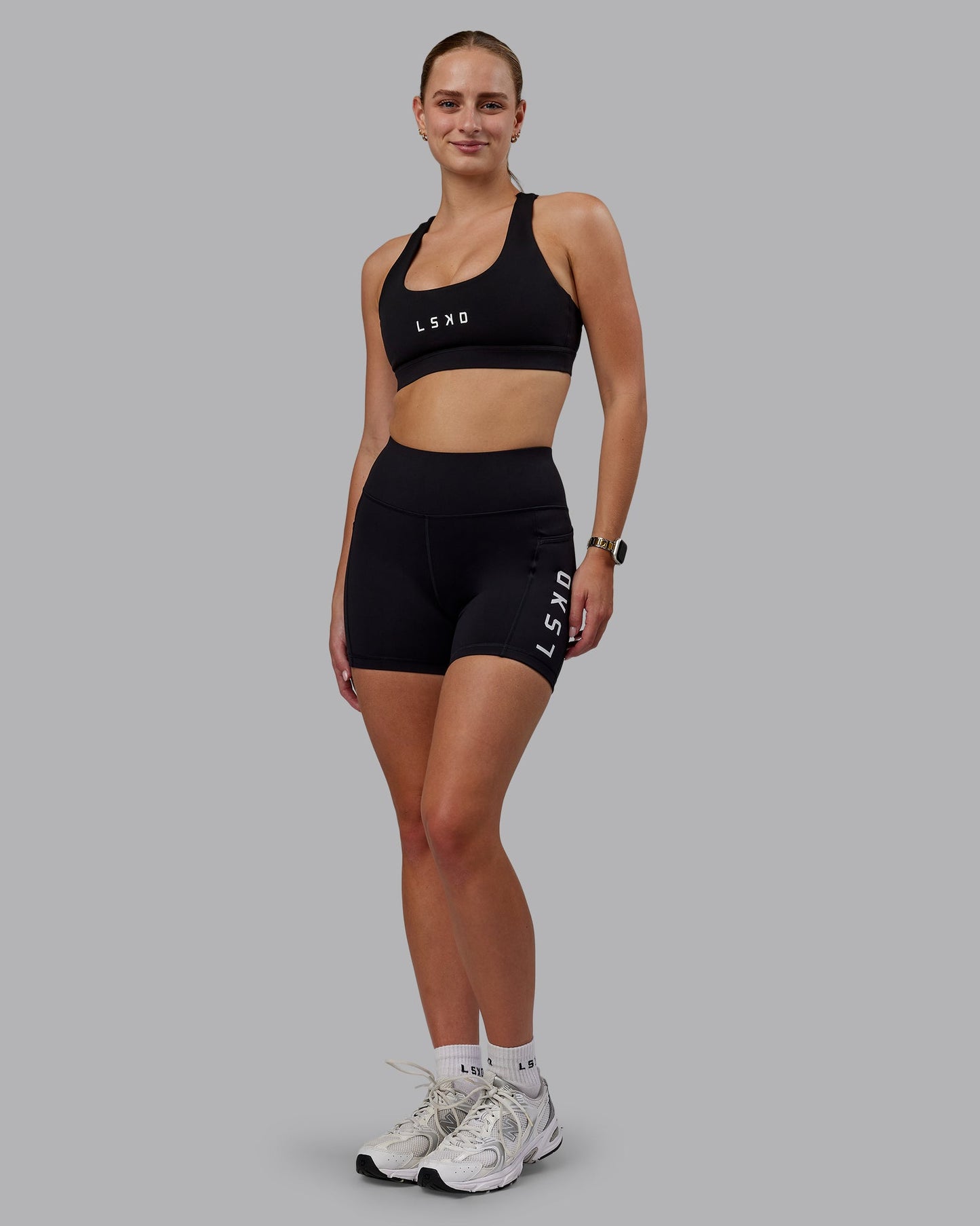 Woman wearing Rep X-Short Tight - Black-White