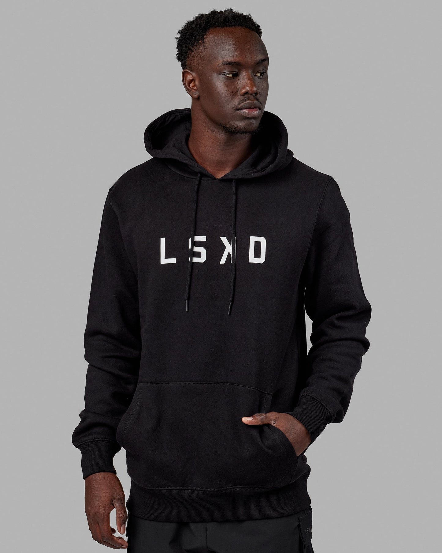 Man wearing Structure Hoodie - Black-White