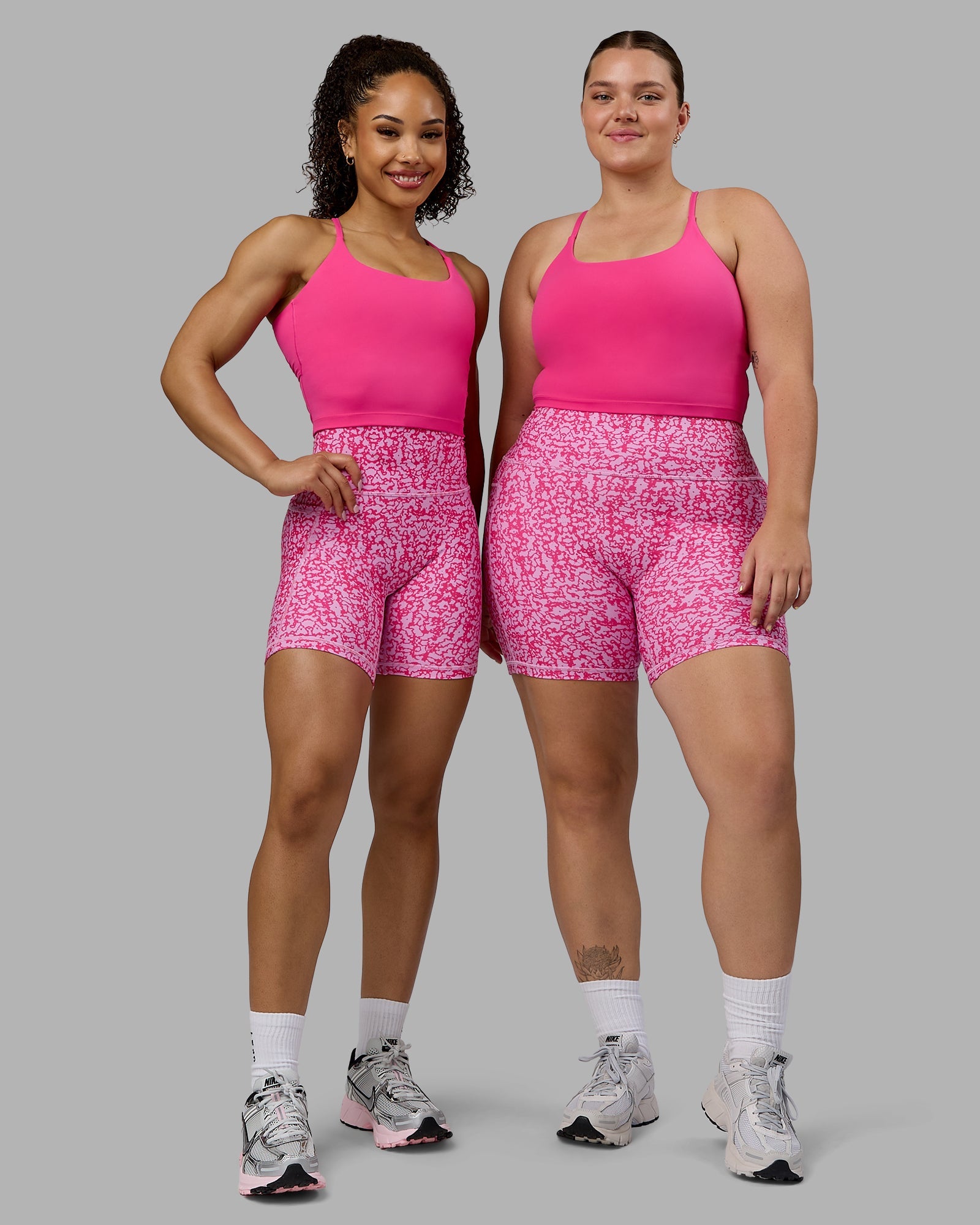 Woman wearing Twist Shelf Bra Tank - Ultra Pink