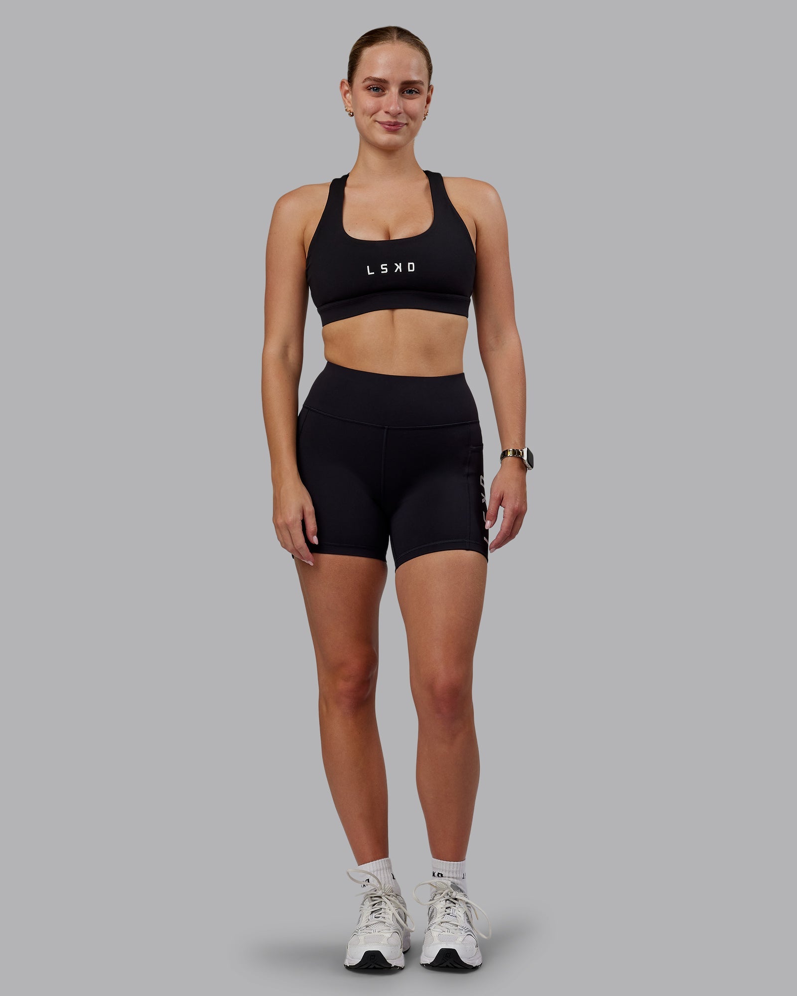Woman wearing Rep X-Short Tight - Black-White