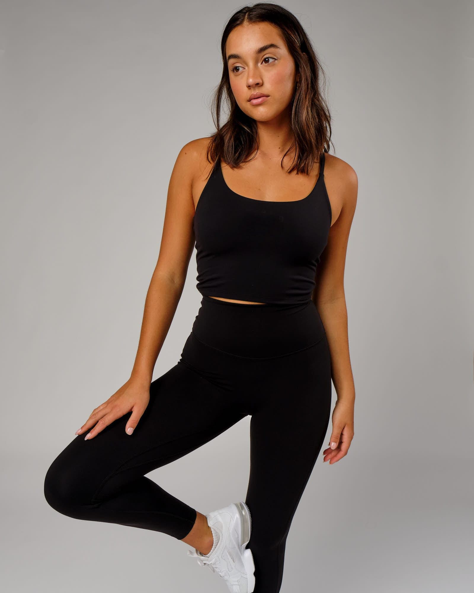 Model wearing Elixir Active Tank - Black