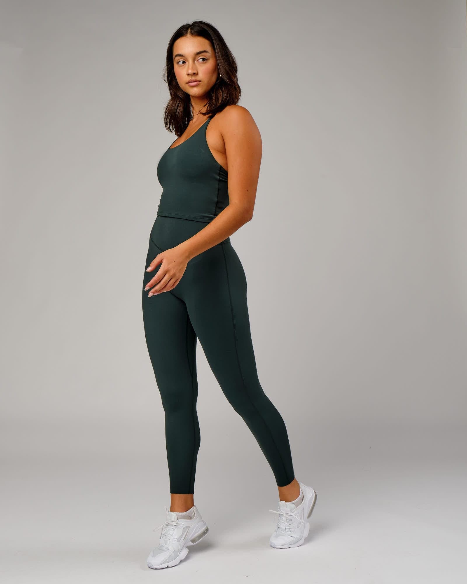 Model wearing Elixir Active Tank - Vital Green