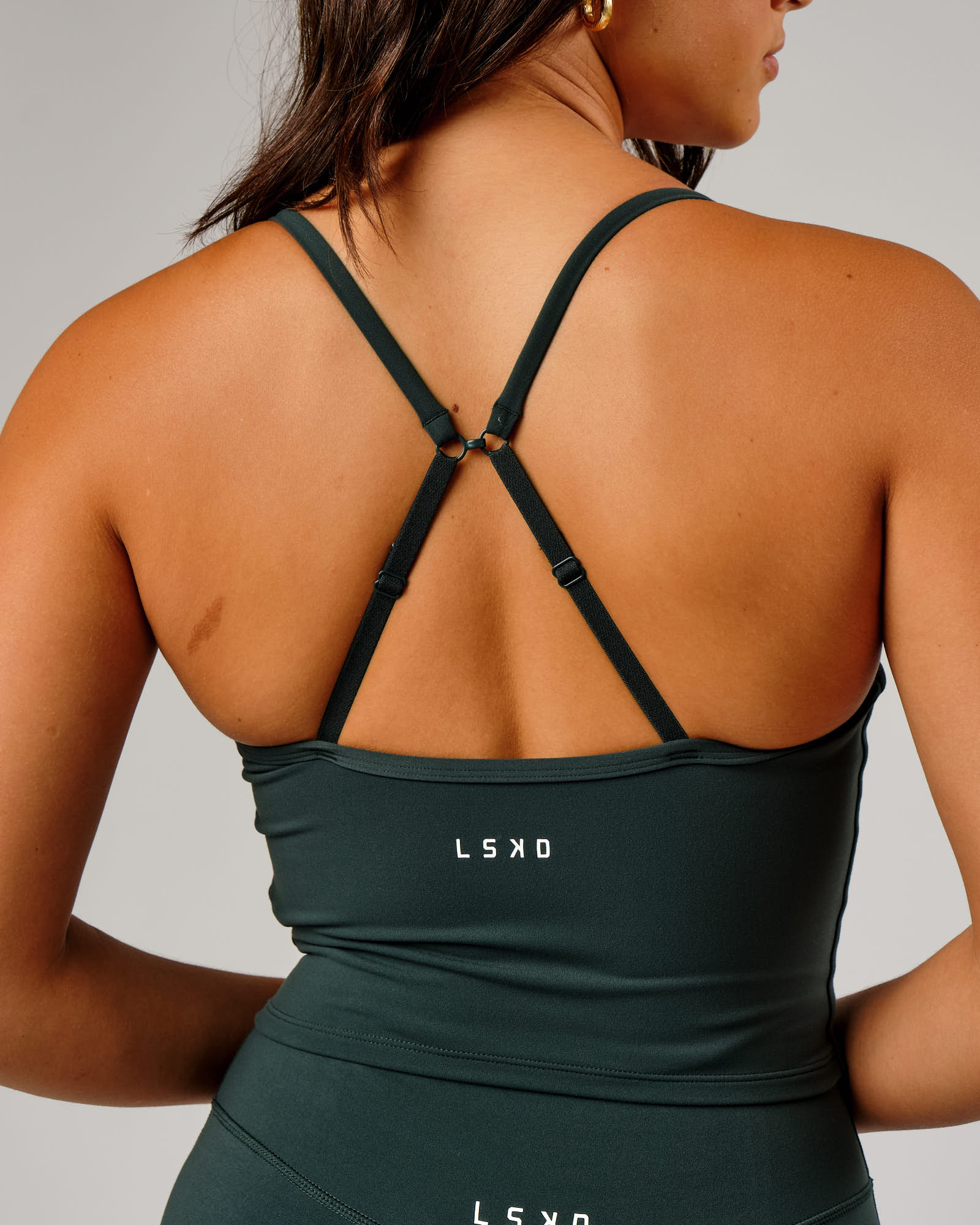 Model wearing Elixir Active Tank - Vital Green