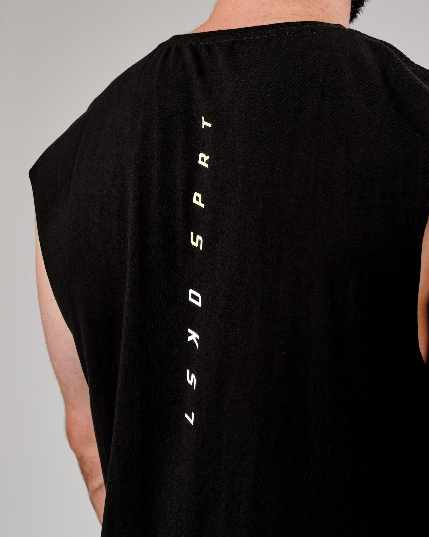 Model wearing Tilt Tank - Pirate Black