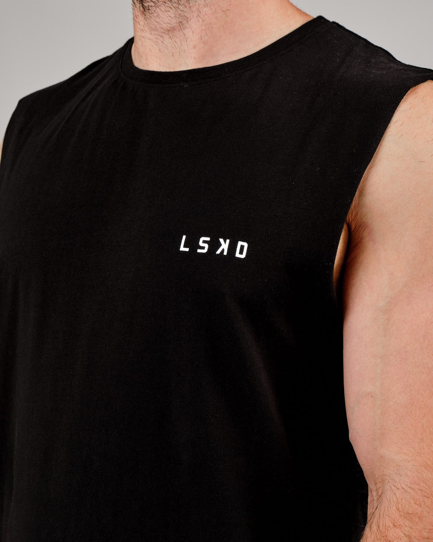 Model wearing Tilt Tank - Pirate Black