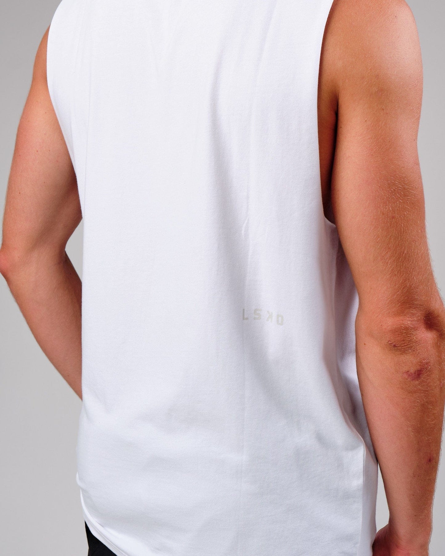 Model wearing Push Tank - White