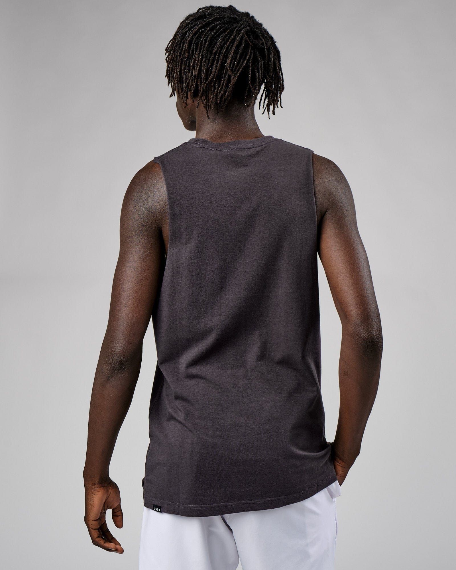 Model wearing Expand FLXCotton Training Fit Tank - Phantom