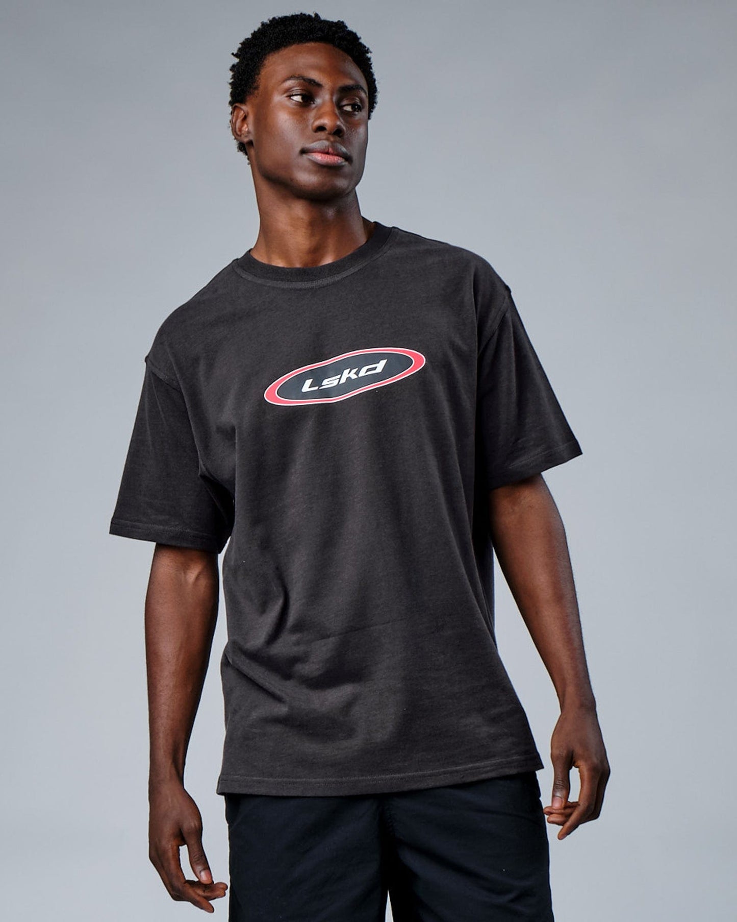 Model wearing Circa 2003 Heavyweight Vintage Fit Tee - Phantom