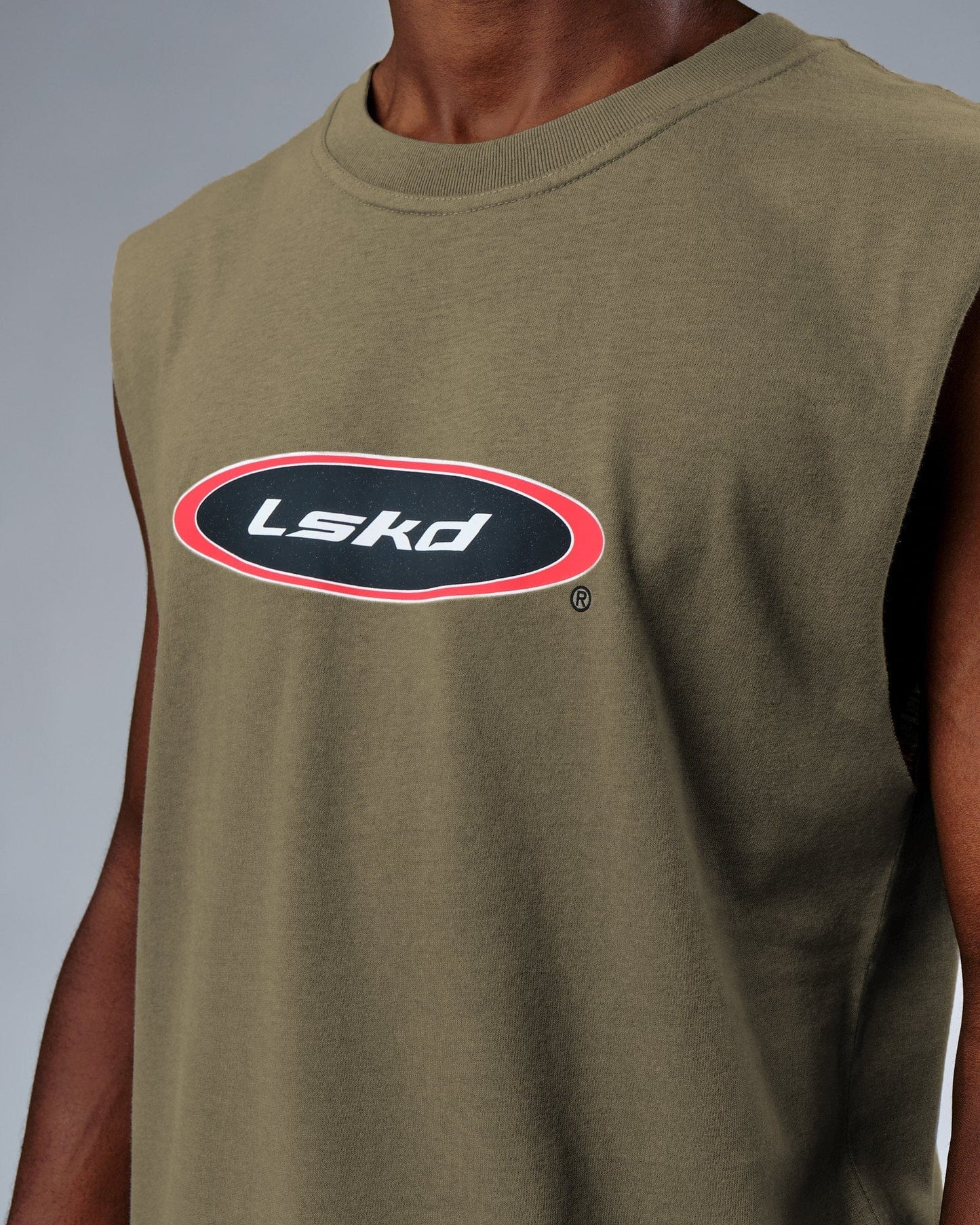 Model wearing Circa 2003 Heavyweight Vintage Fit Tank - Laurel Oak