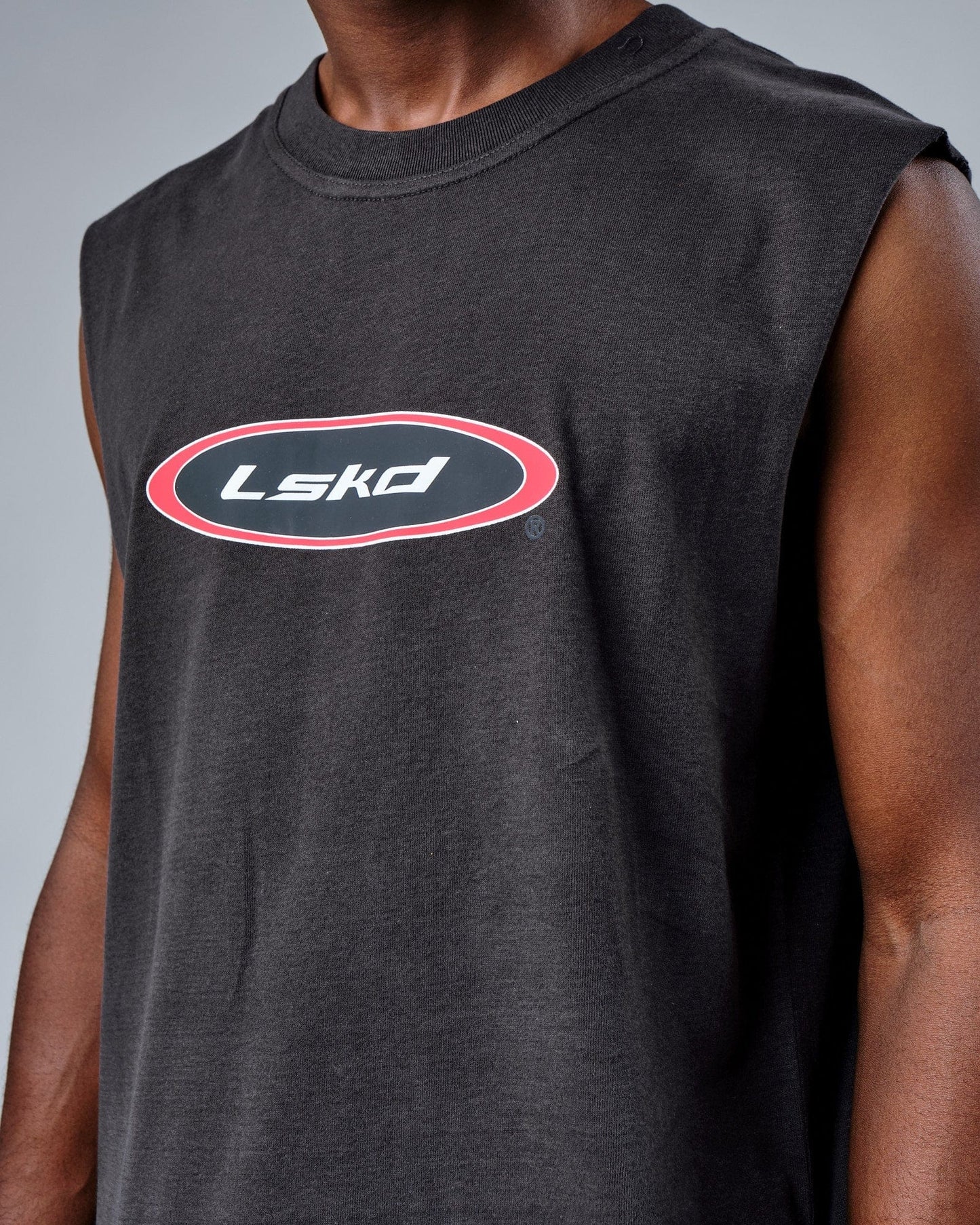 Model wearing Circa 2003 Heavyweight Vintage Fit Tank - Phantom