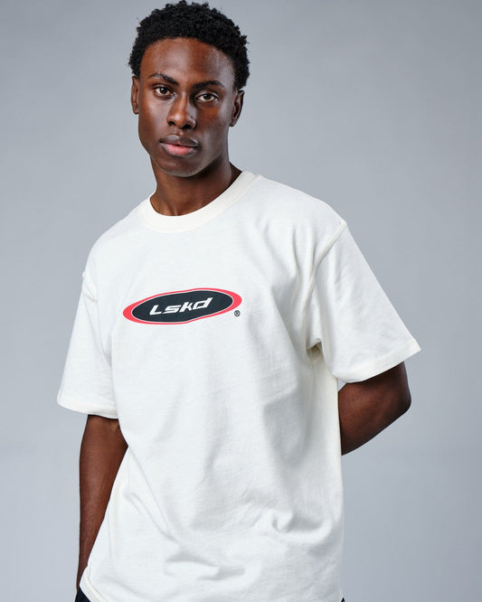 Model wearing Circa 2003 Heavyweight Vintage Fit Tee - Cream