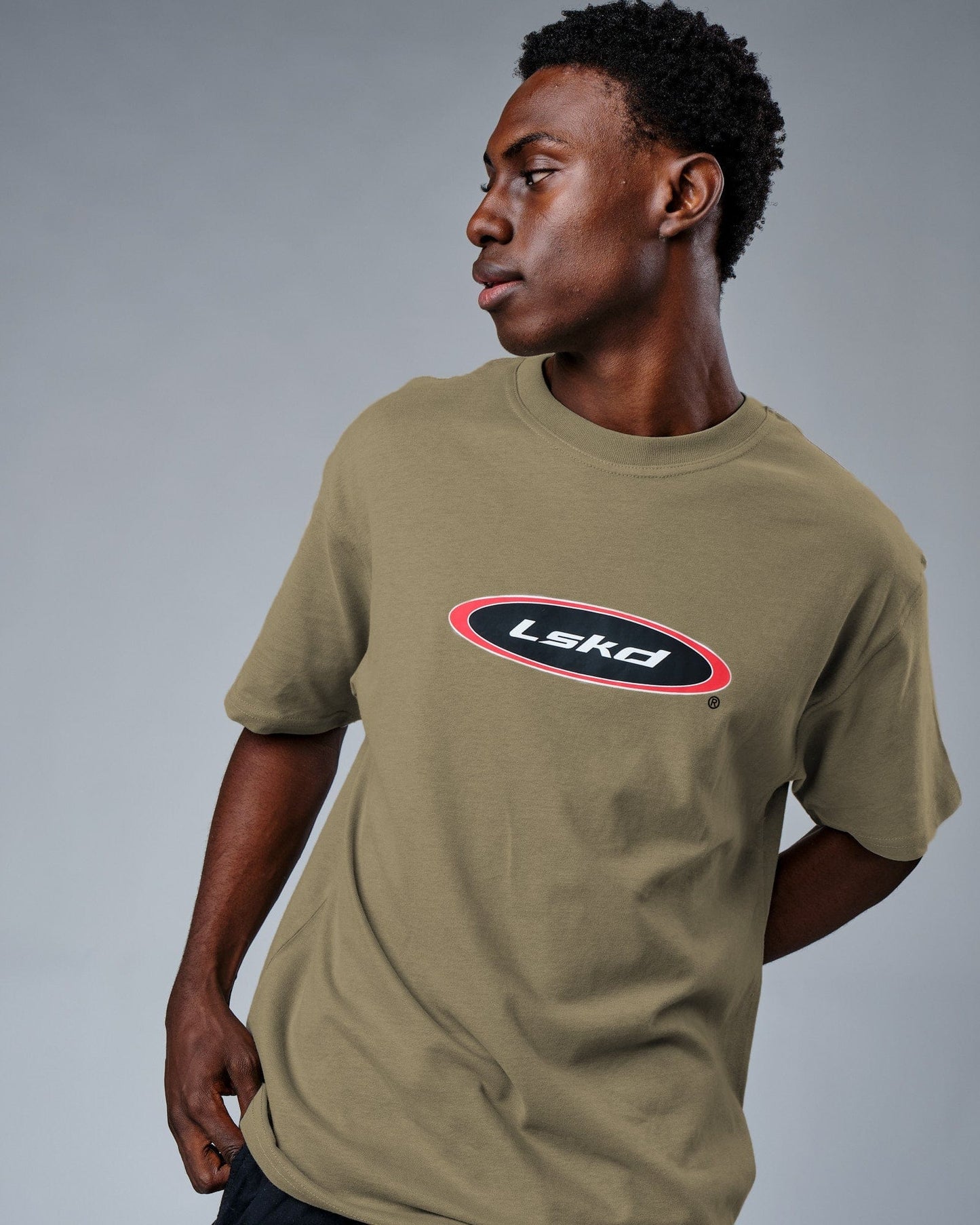 Model wearing Circa 2003 Heavyweight Vintage Fit Tee - Laurel Oak