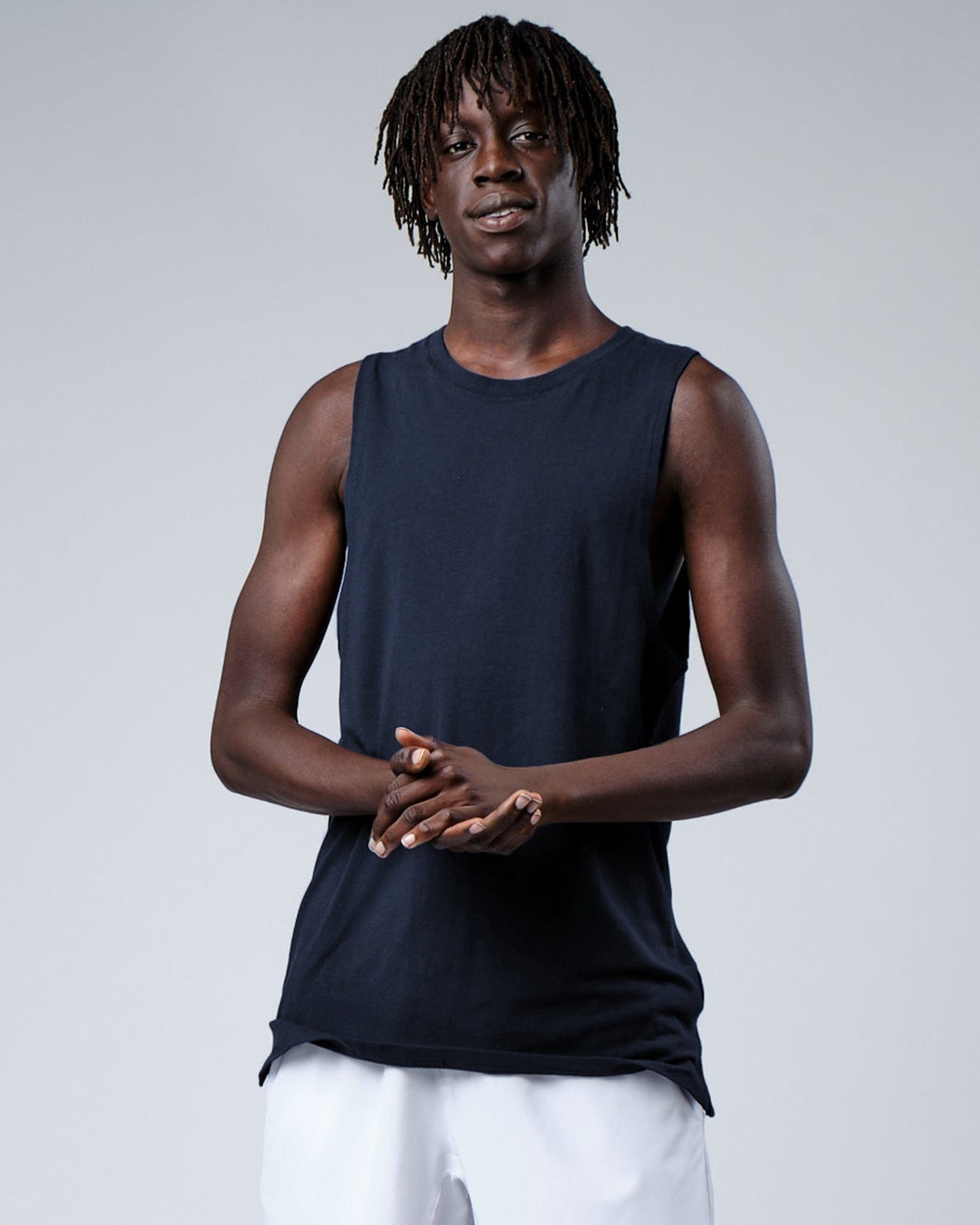 Model wearing Rival FLXCotton Training Fit Tank - Carbon