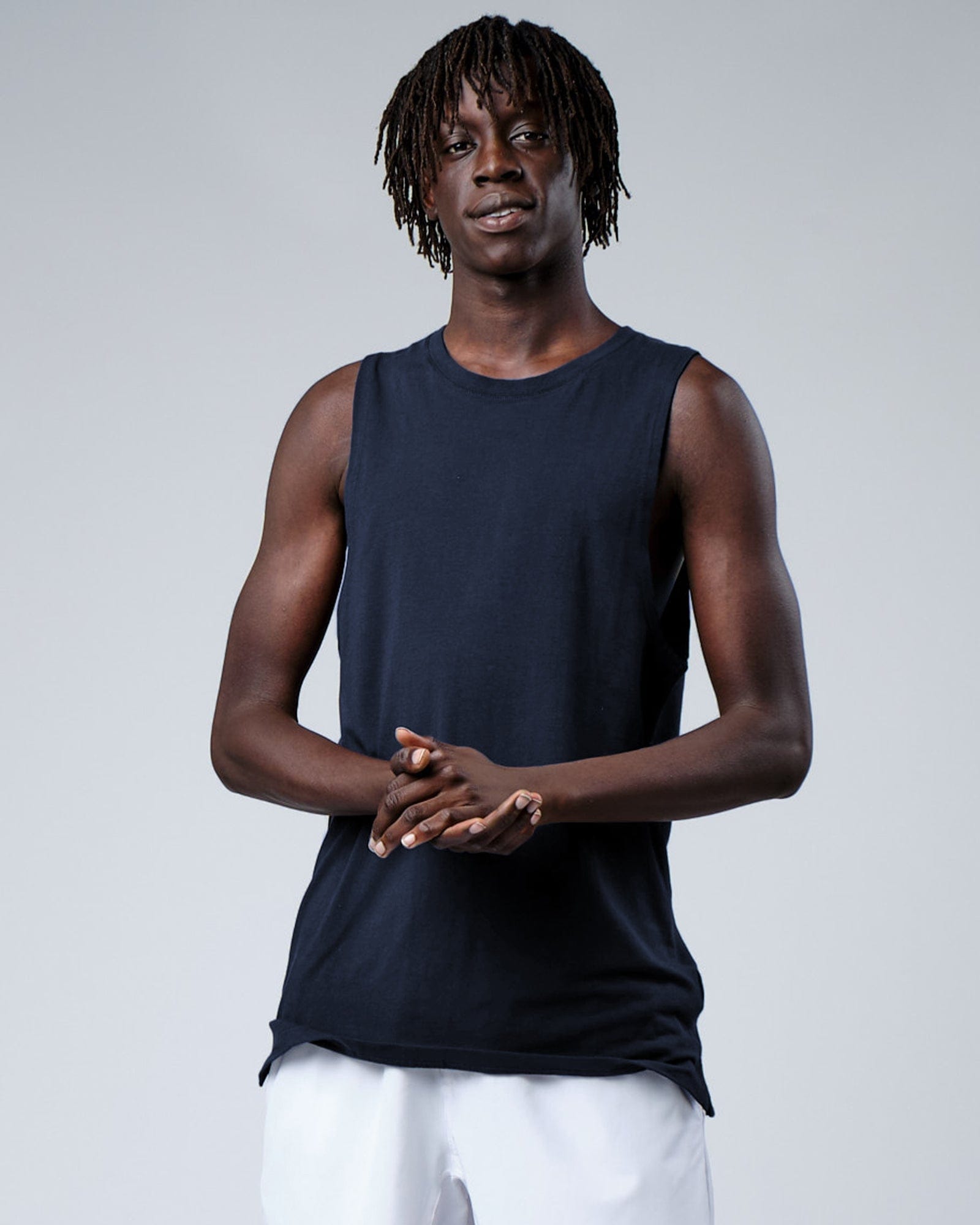 Model wearing Rival FLXCotton Training Fit Tank - Carbon