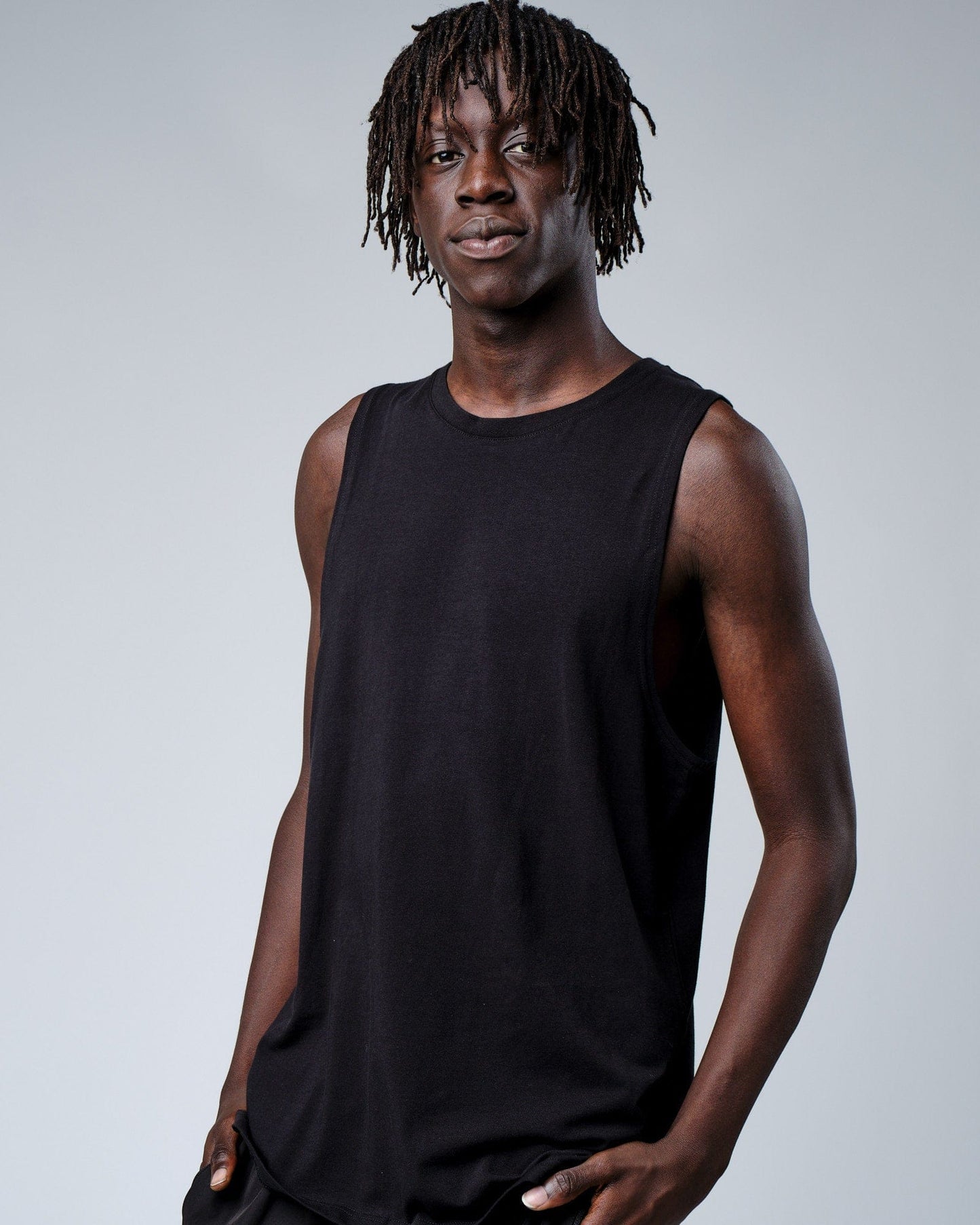 Model wearing Rival FLXCotton Training Fit Tank - Black