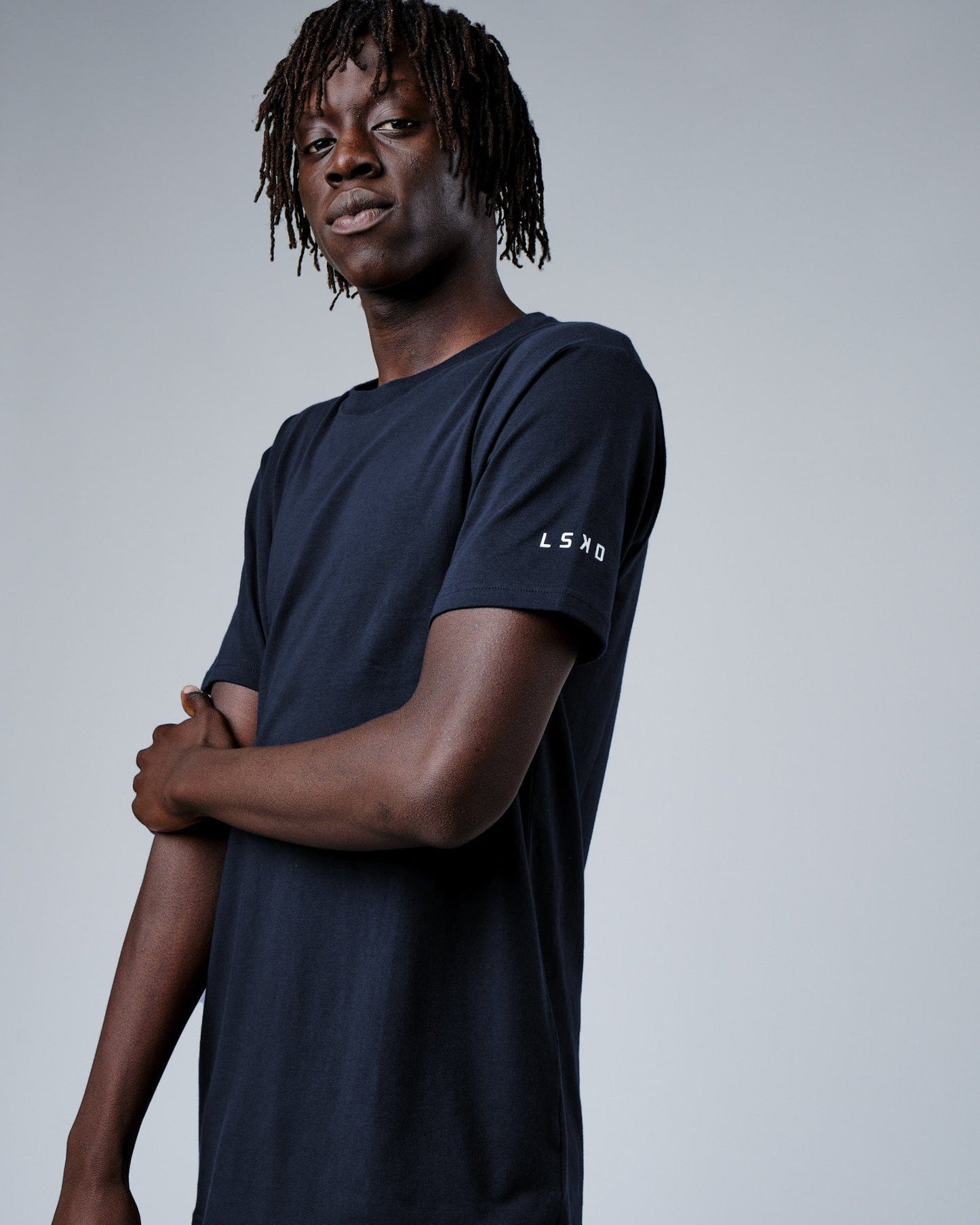 Model wearing Rival FLXCotton Training Fit Tee - Carbon