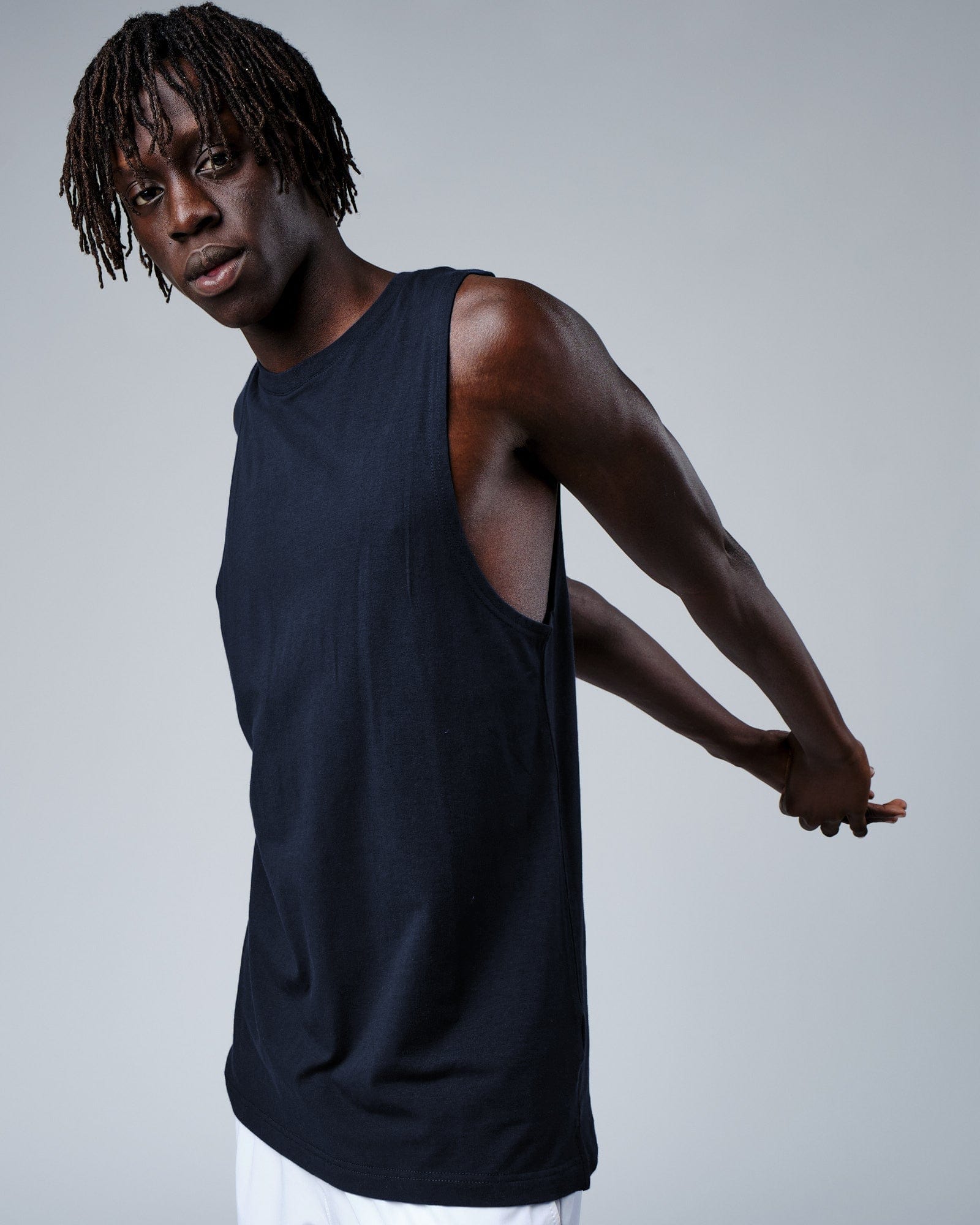 Model wearing Rival FLXCotton Training Fit Tank - Carbon