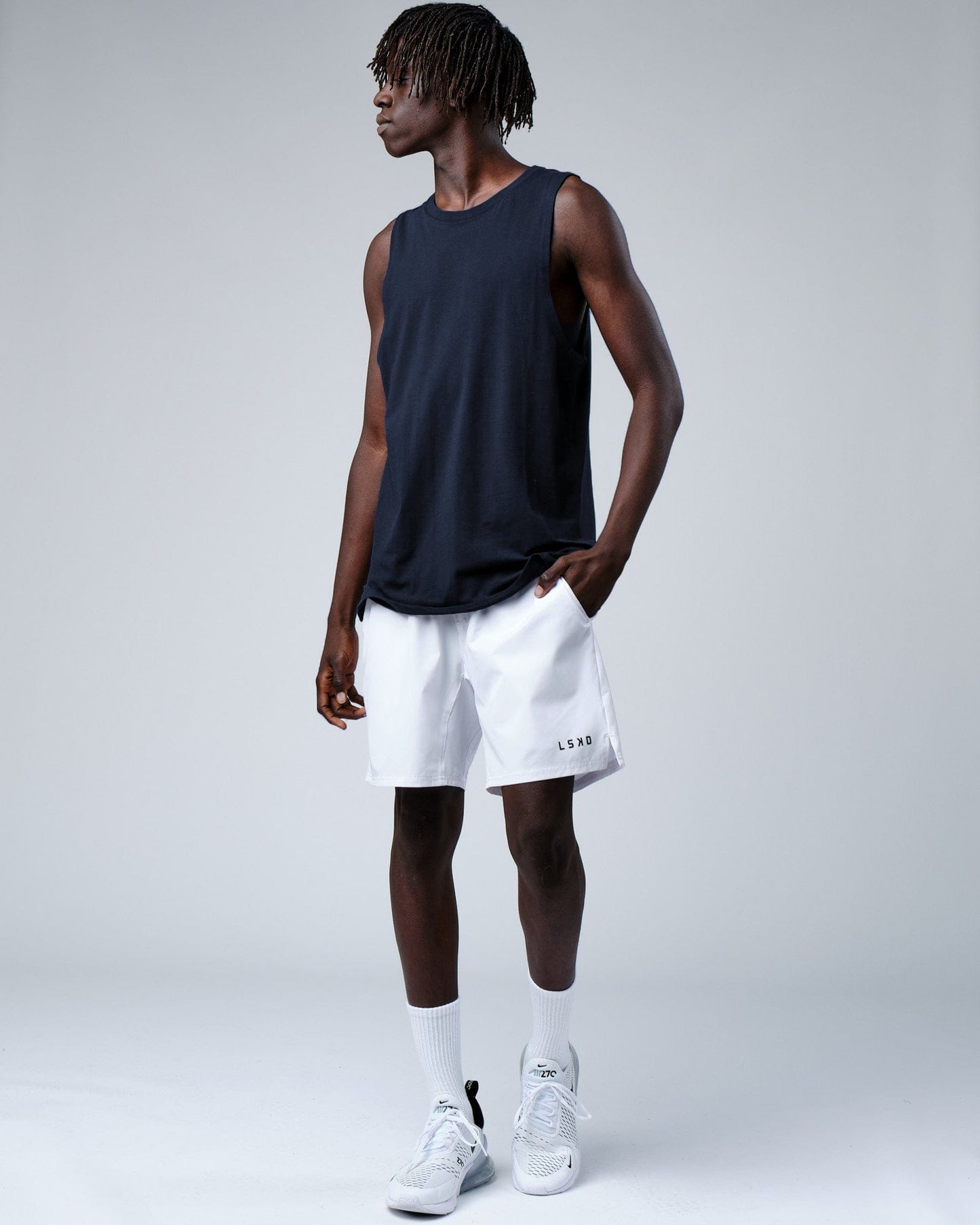 Model wearing Rival FLXCotton Training Fit Tank - Carbon