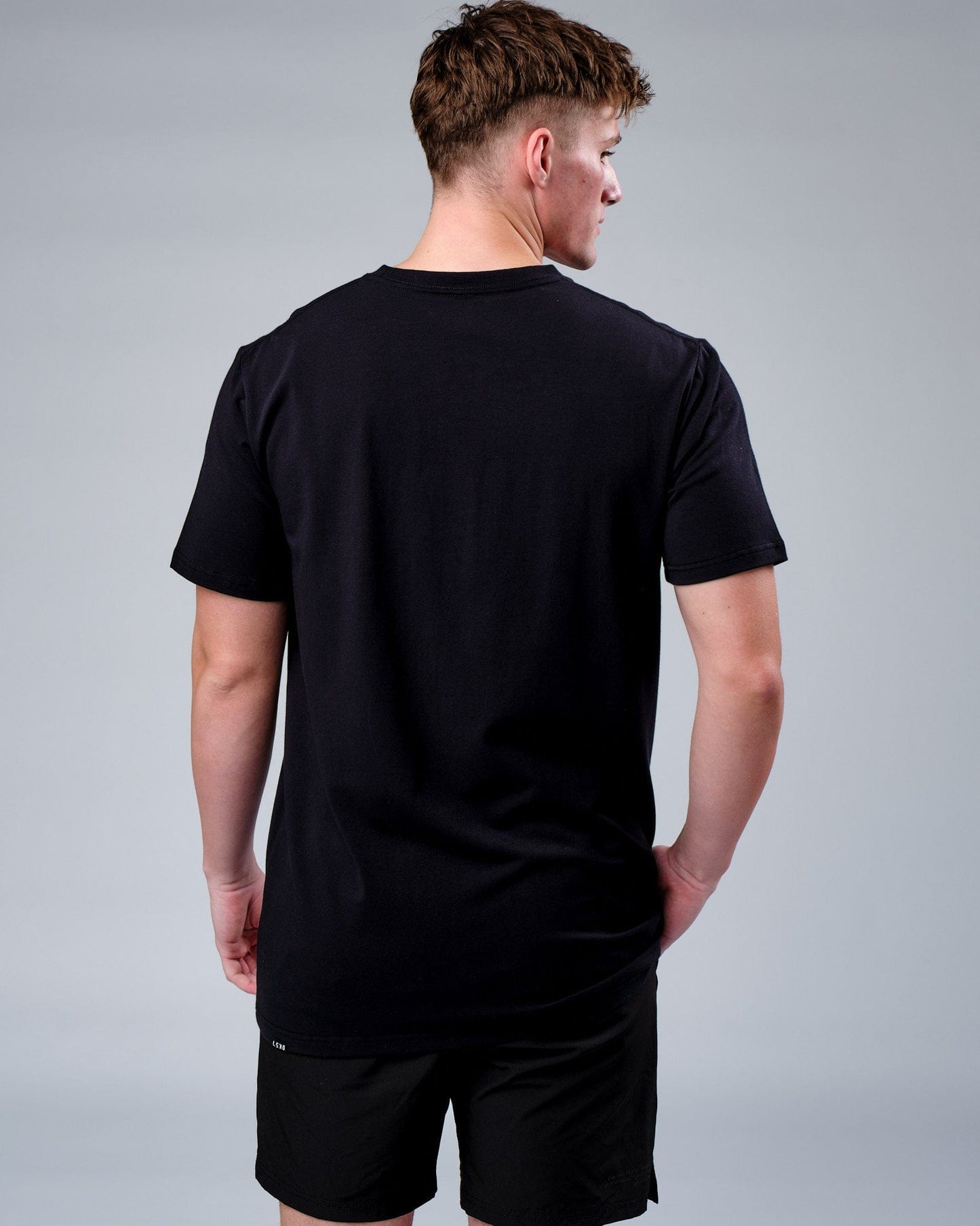 Model wearing Rep FLXCotton Tee - Black-Black Camo