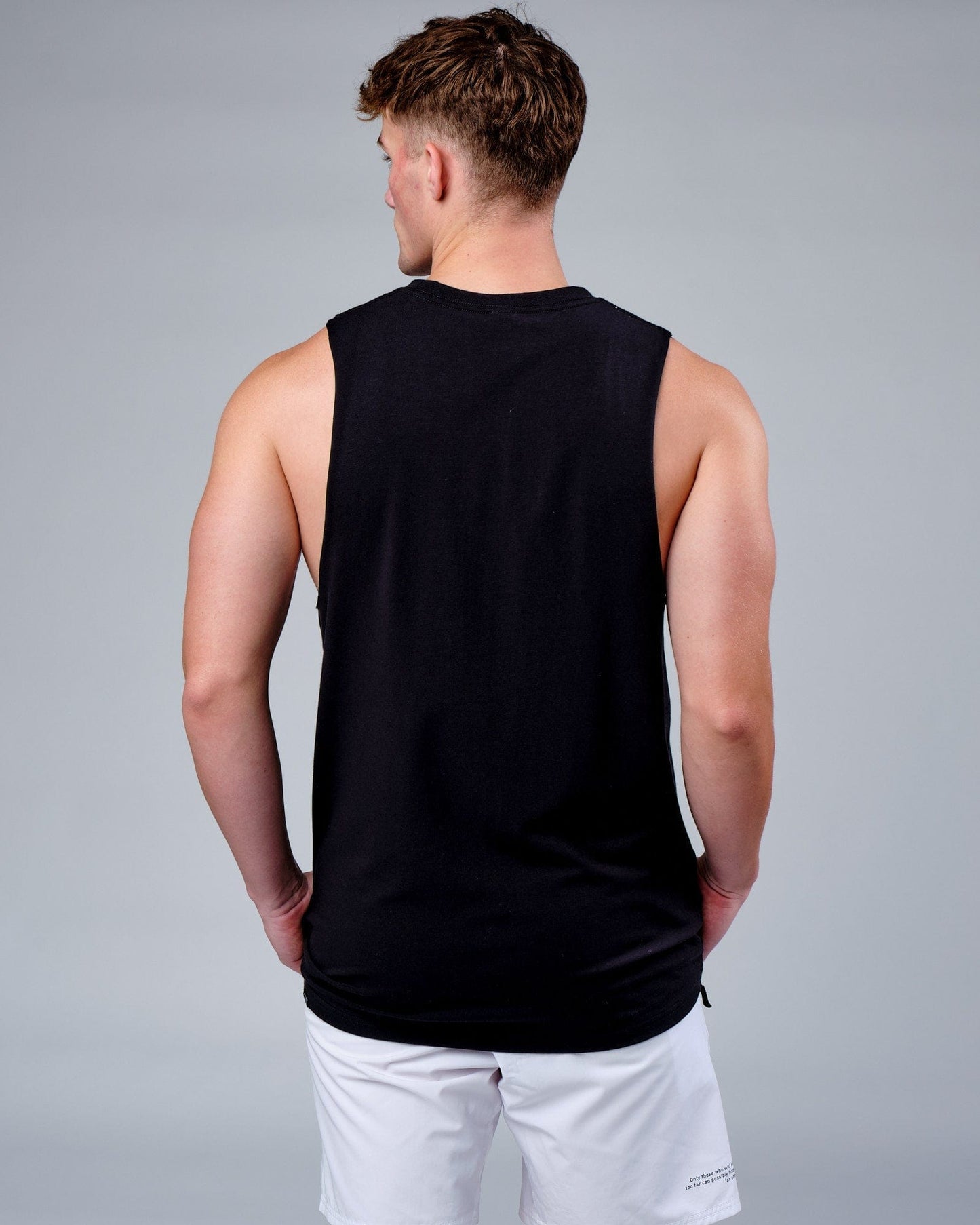 Model wearing Rep FLXCotton Training Fit Tank  - Black-Black Camo