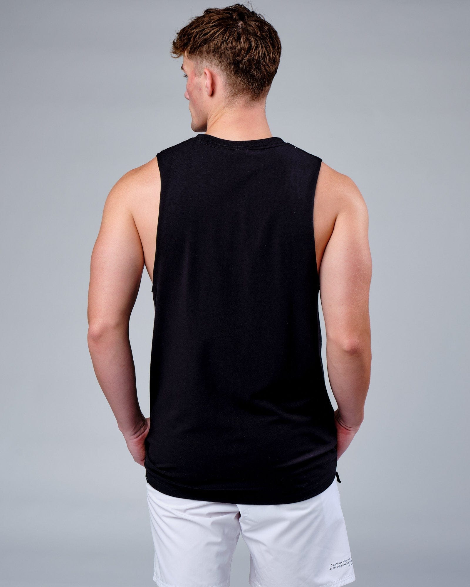 Model wearing Rep FLXCotton Training Fit Tank  - Black-Black Camo