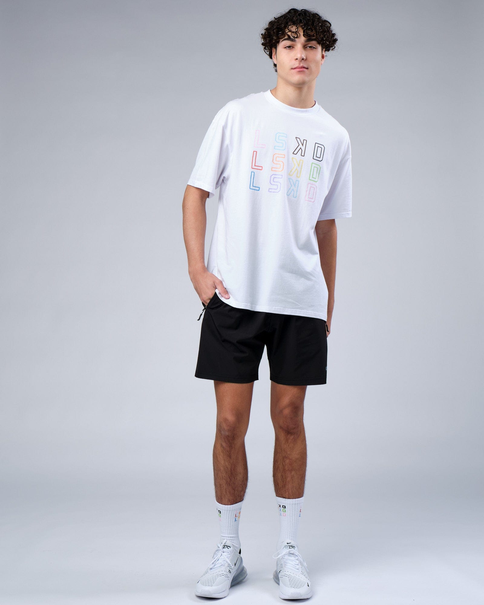 Model wearing Progress FLXCotton Tee Oversize - White