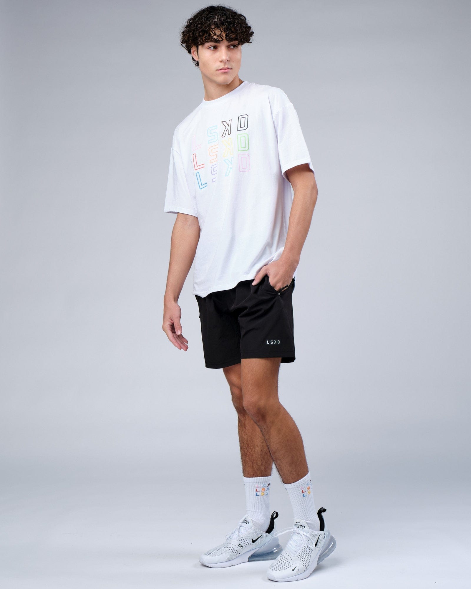 Model wearing Progress FLXCotton Tee Oversize - White