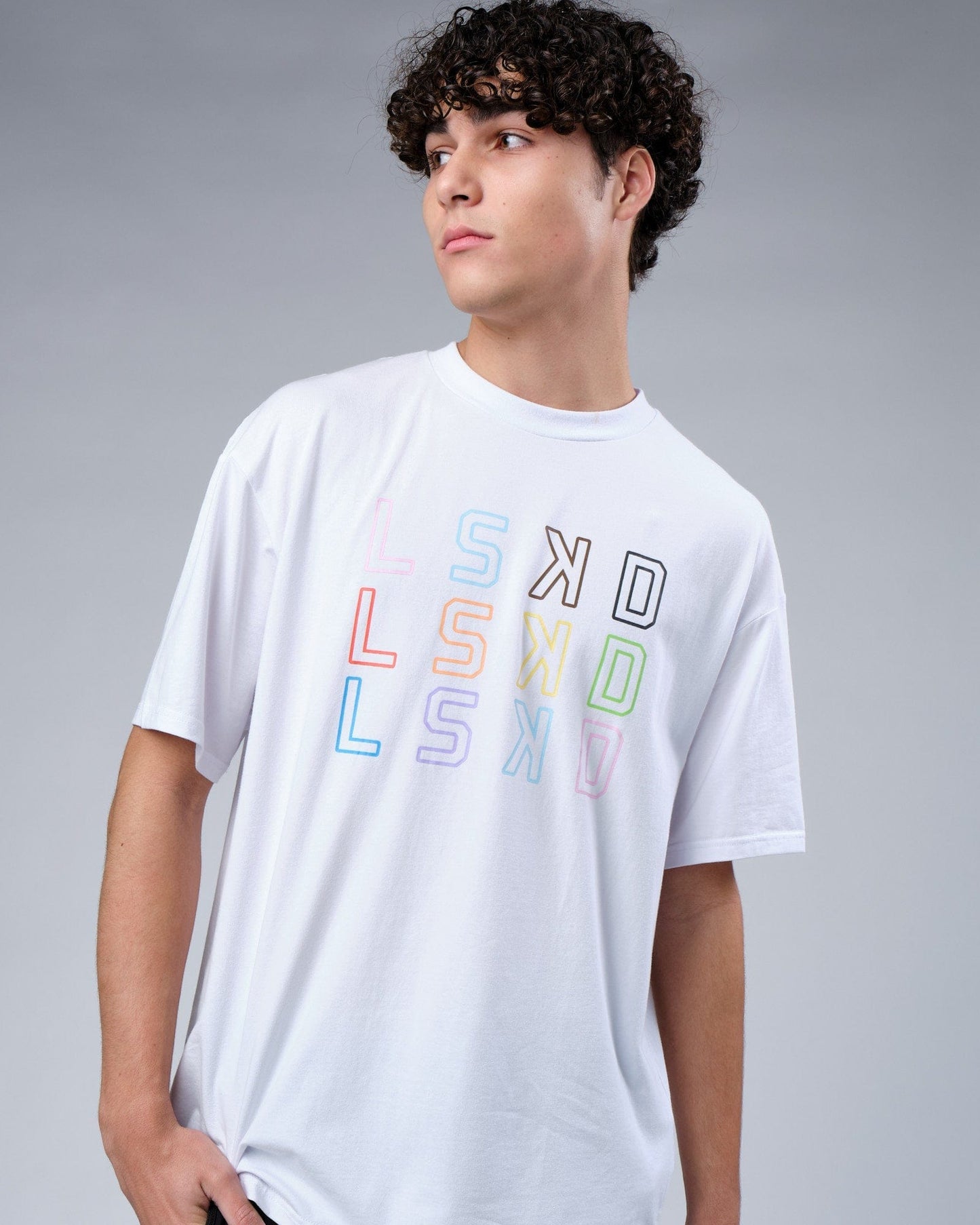 Model wearing Progress FLXCotton Tee Oversize - White