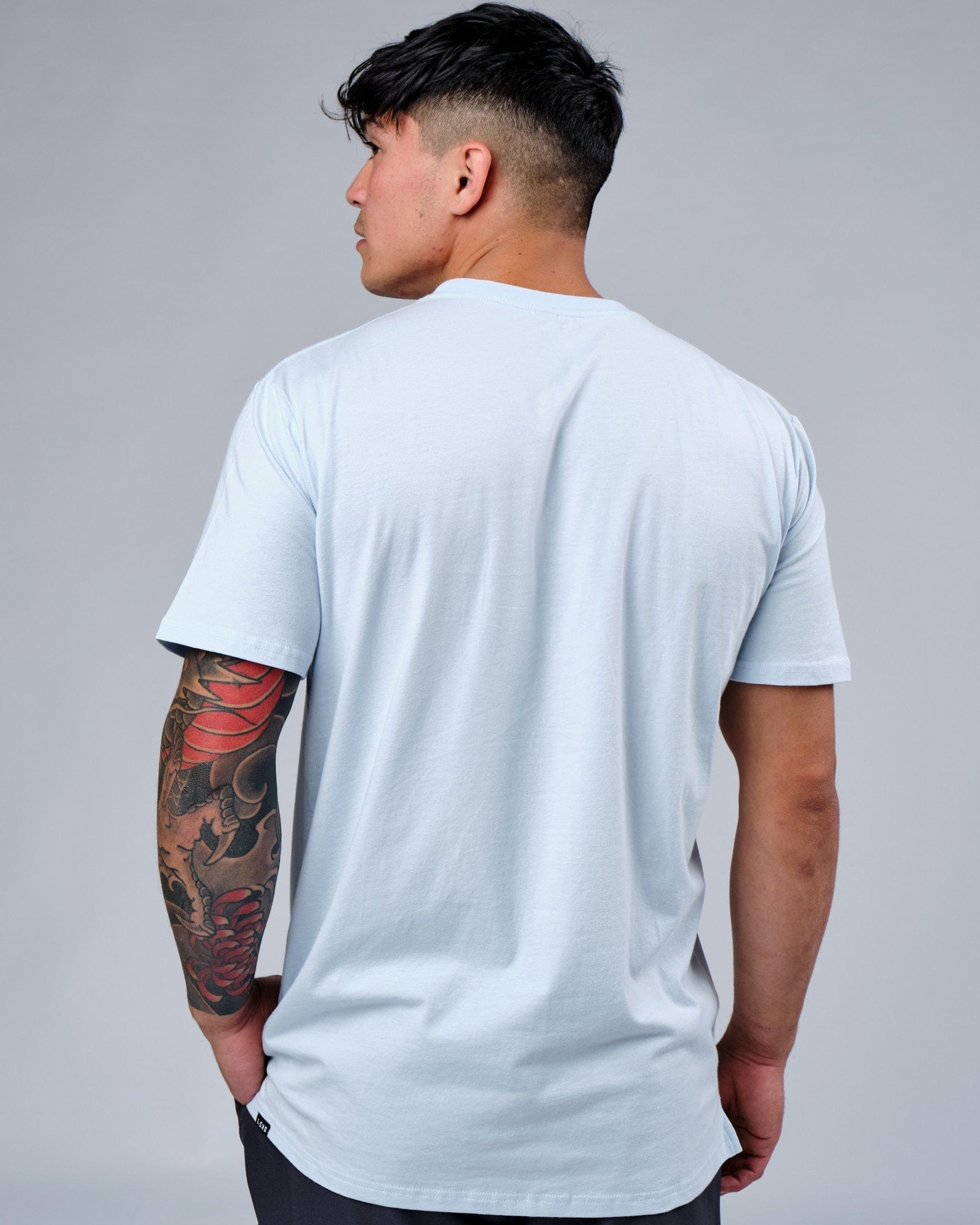 Model wearing Expand FLXCotton Tee - Sky Blue