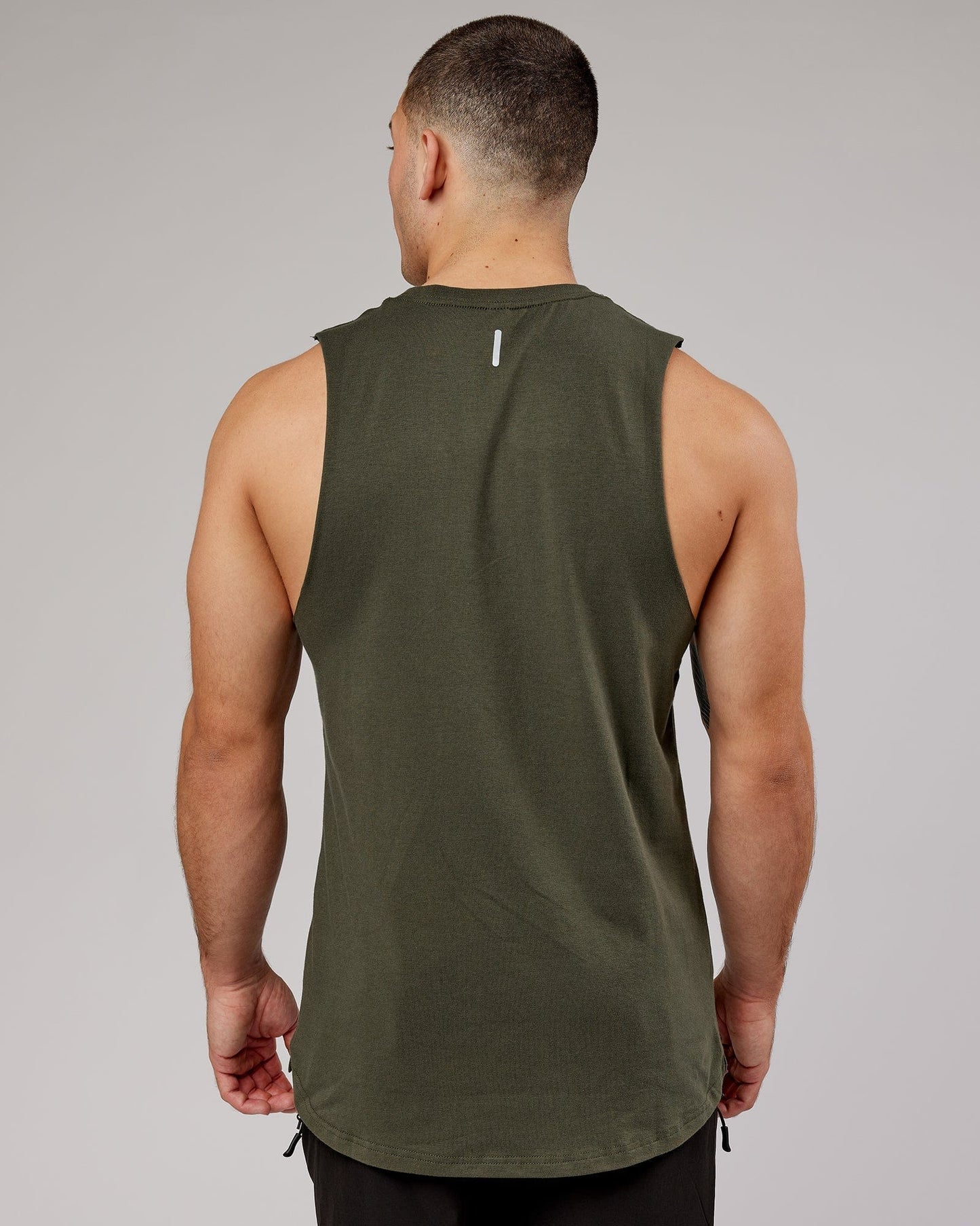 Model wearing Power FLXDRY Training Fit Performance Tank - Forest Night