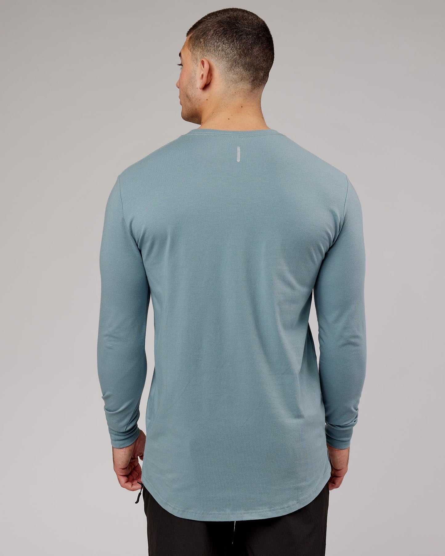 Model wearing Power FLXDRY Performance LS Tee - Slate