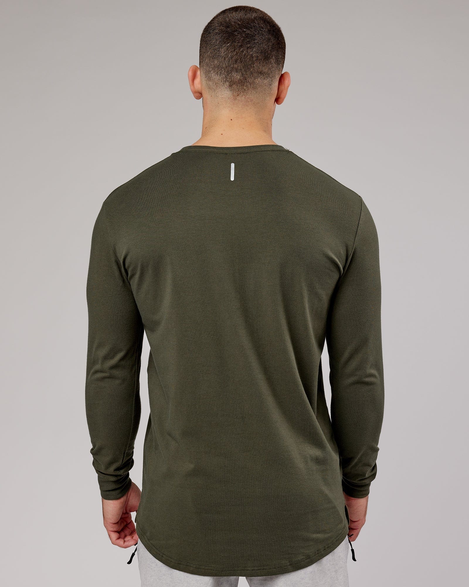 Model wearing Power FLXDRY Performance LS Tee - Forest Night