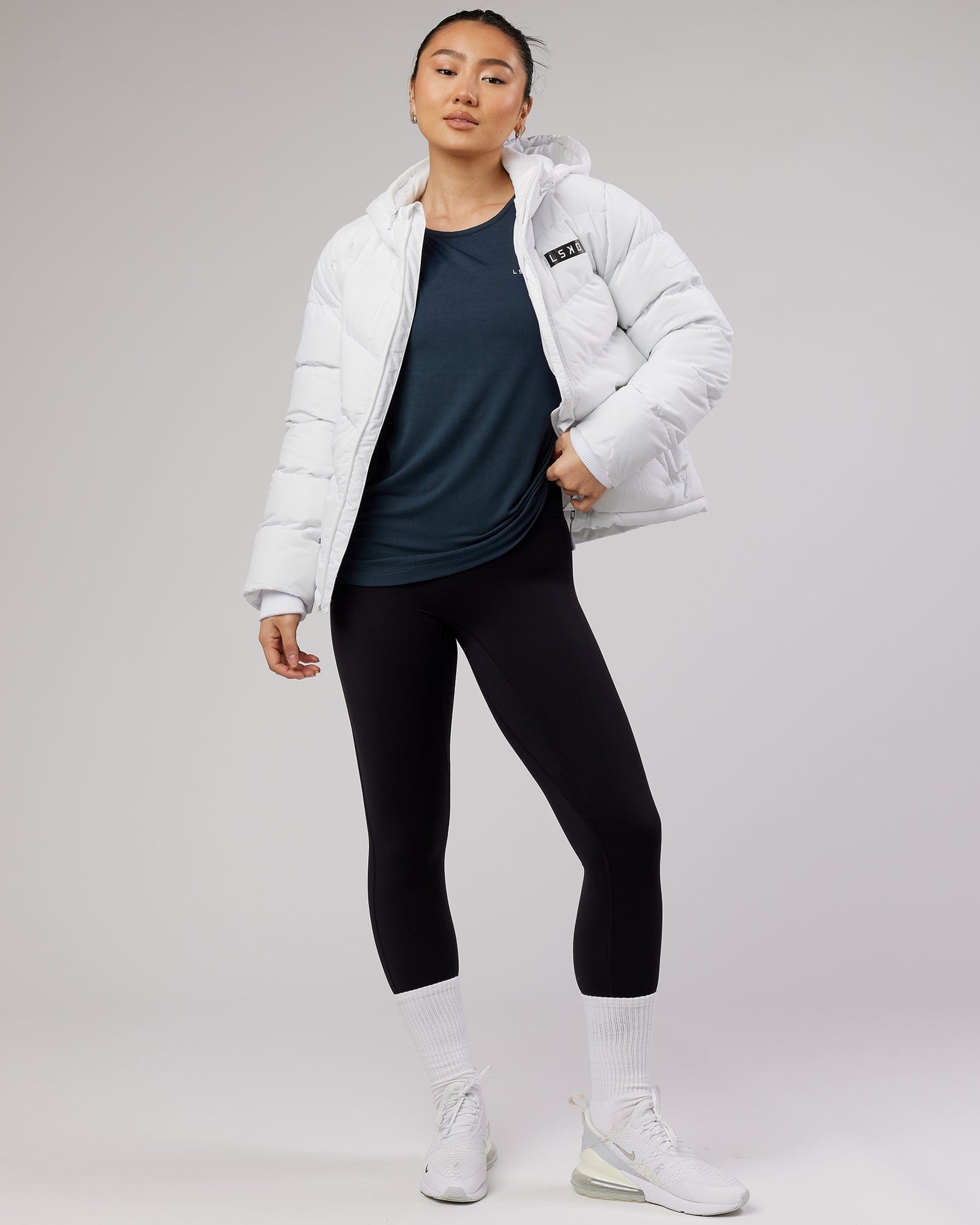 Model wearing Air Slouch Tee - Carbon