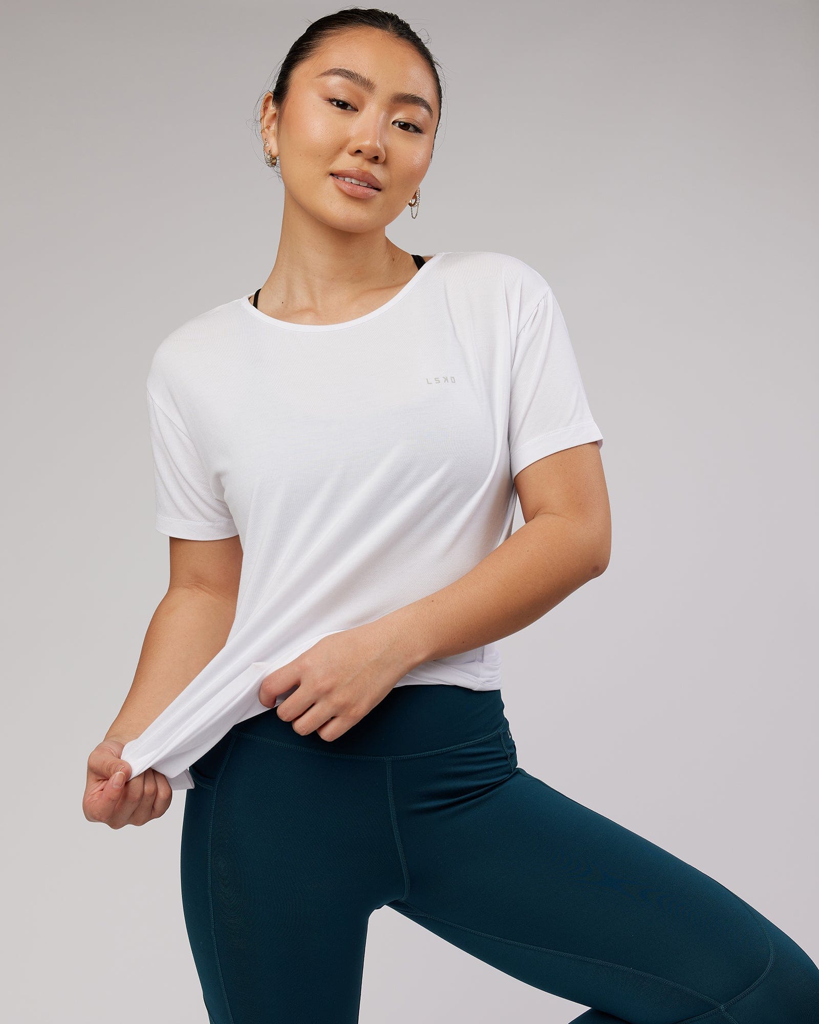 Model wearing Air Slouch Tee - White