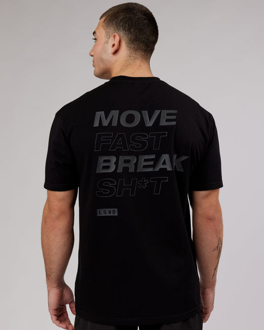 Model wearing MFBS FLXCotton Tee Oversize - Black