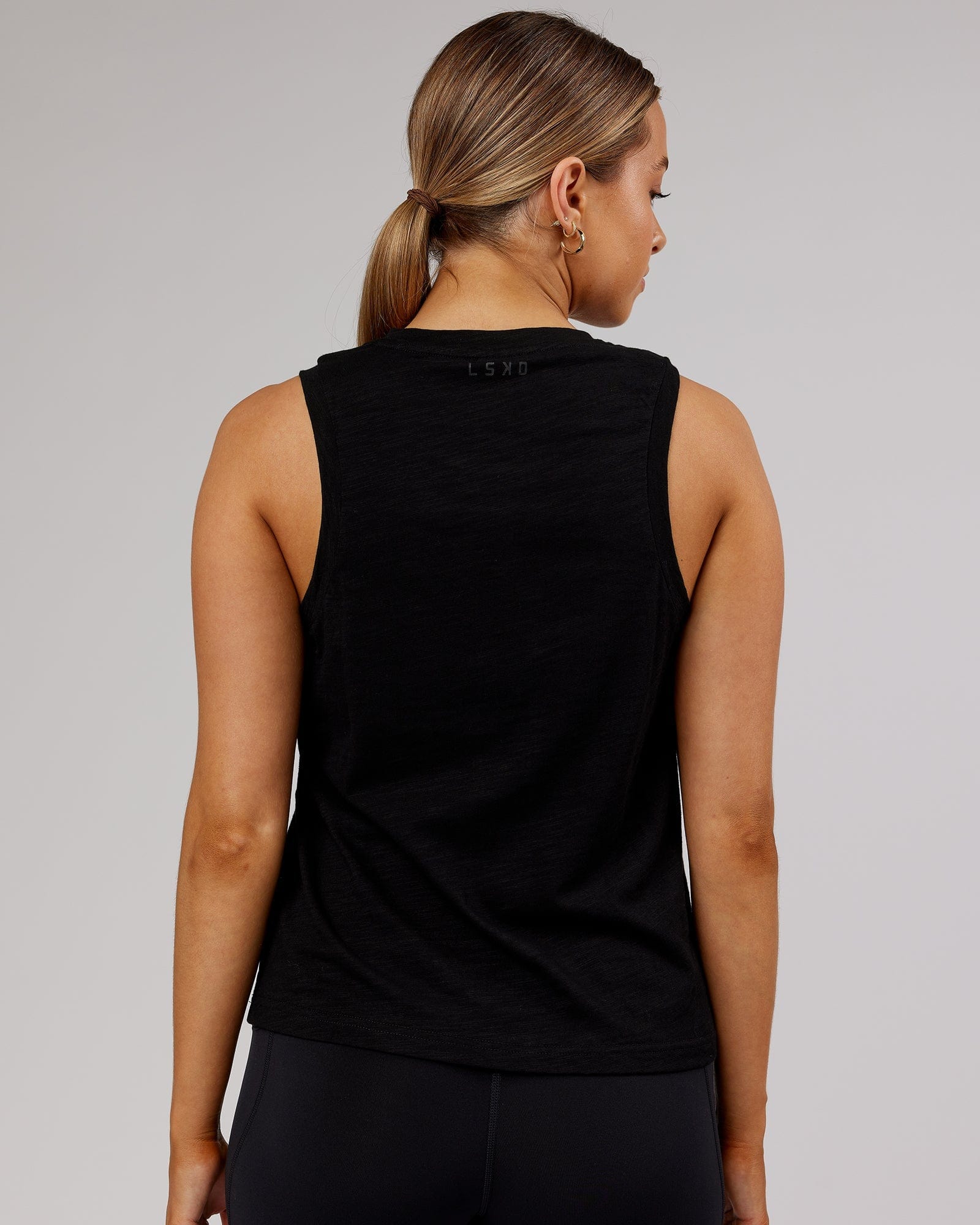 Model wearing Breathe Tank - Black