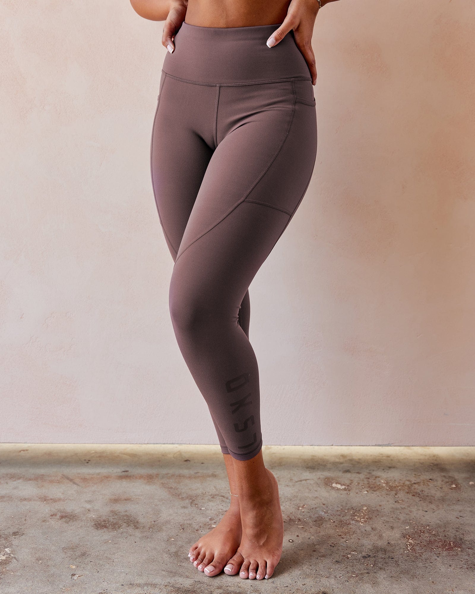 Model wearing Rep Full Length Tight - Plum