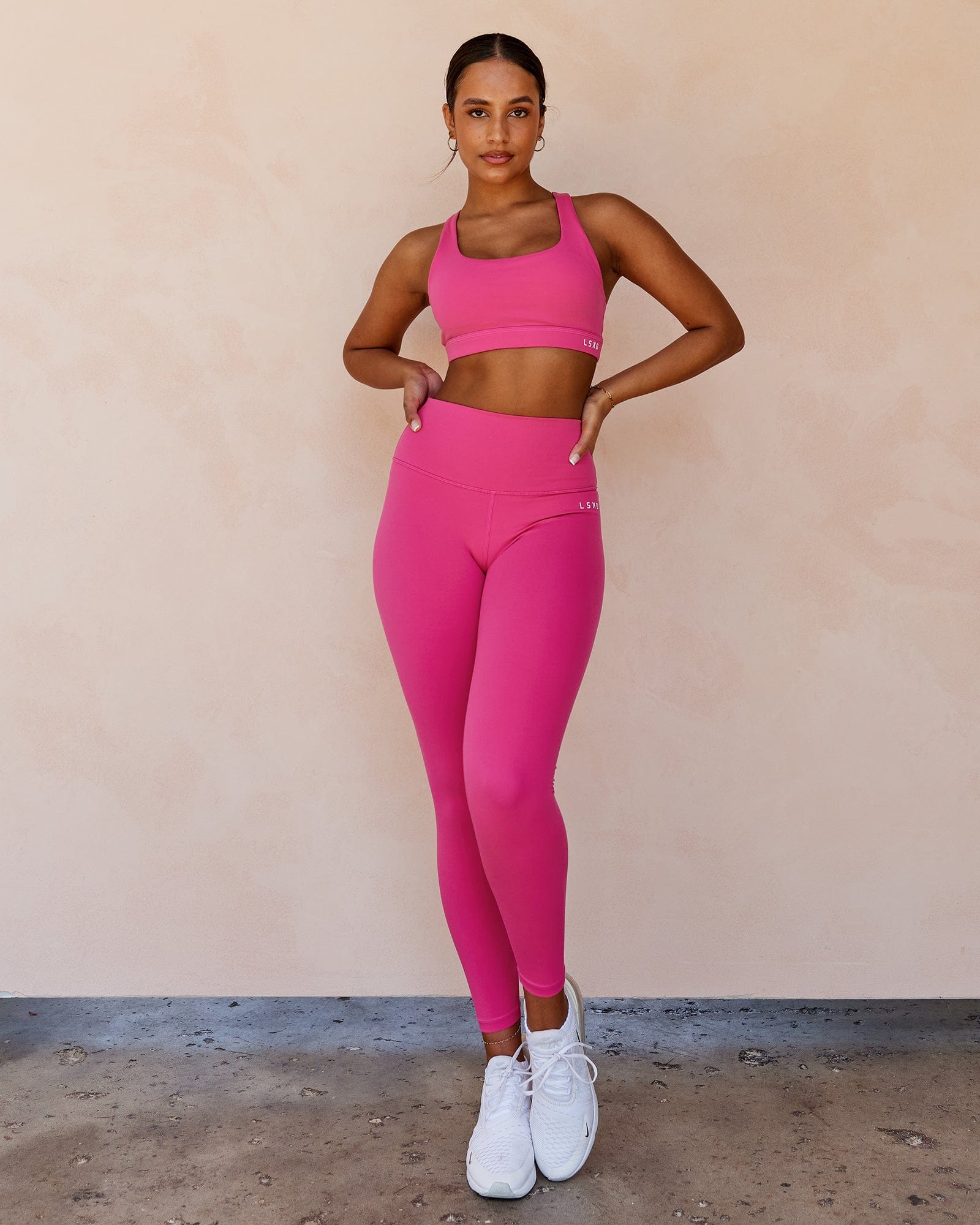 Model wearing Base Full Length Tight - Magenta