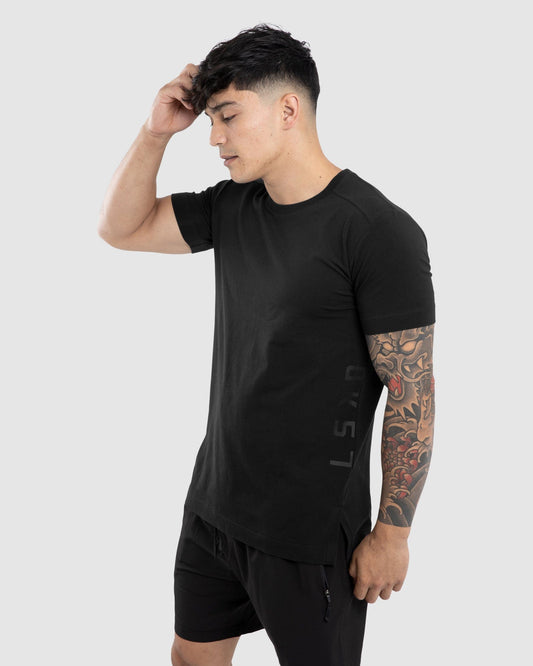 Model wearing Flex Tee - Black-Black