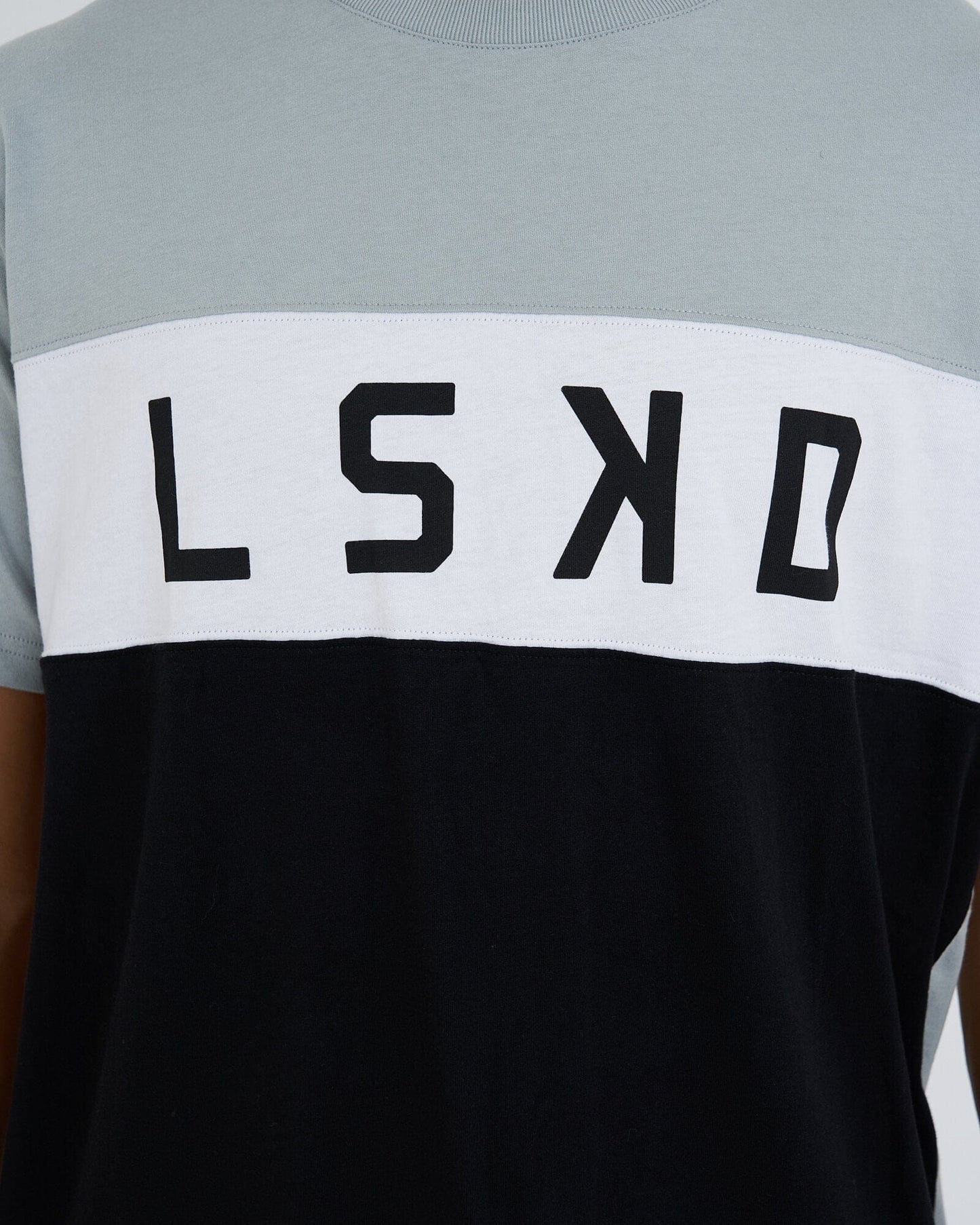 Model wearing Dough Tee - Quarry-Black-White