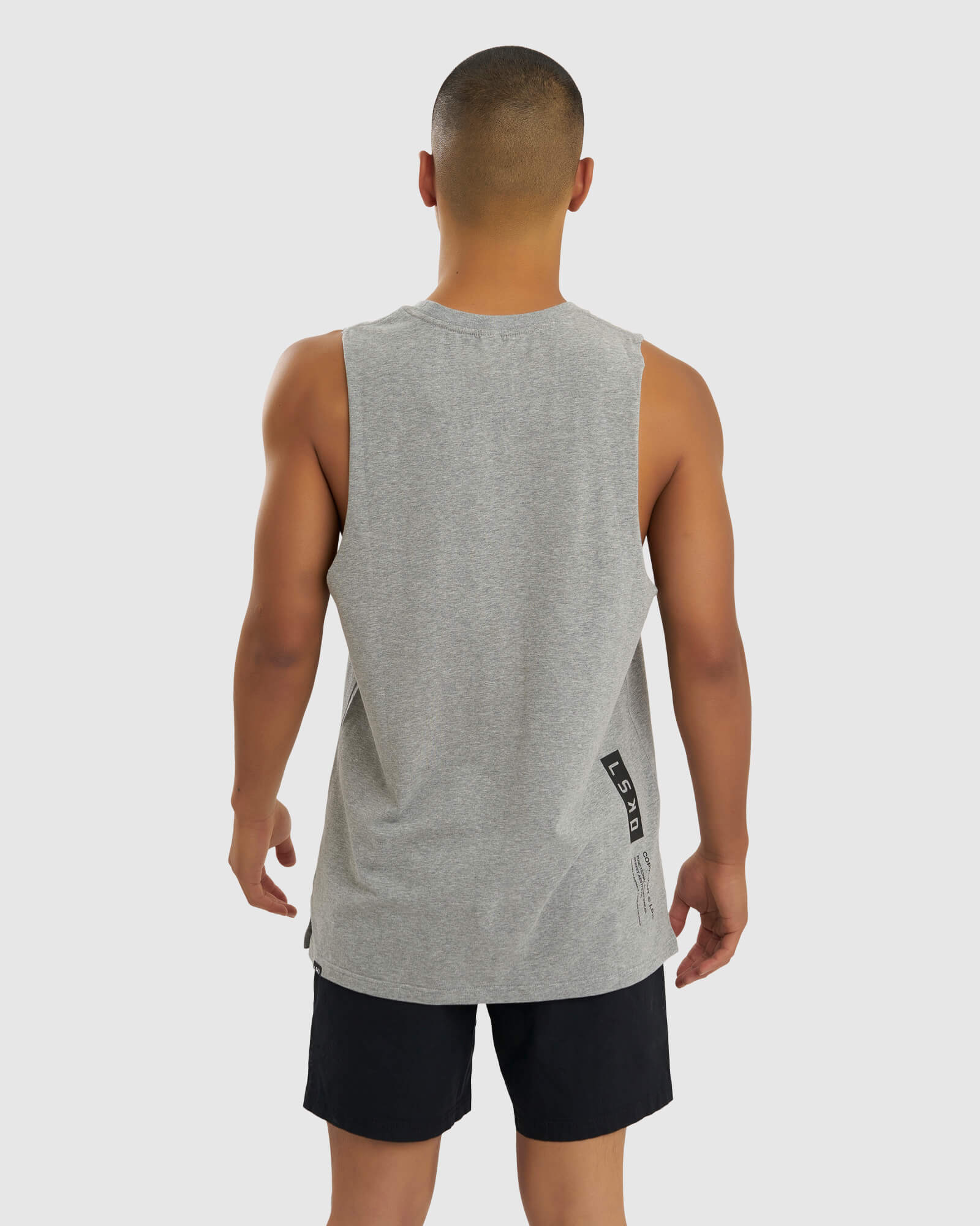 Model wearing Form Tank - Lt Grey Marl