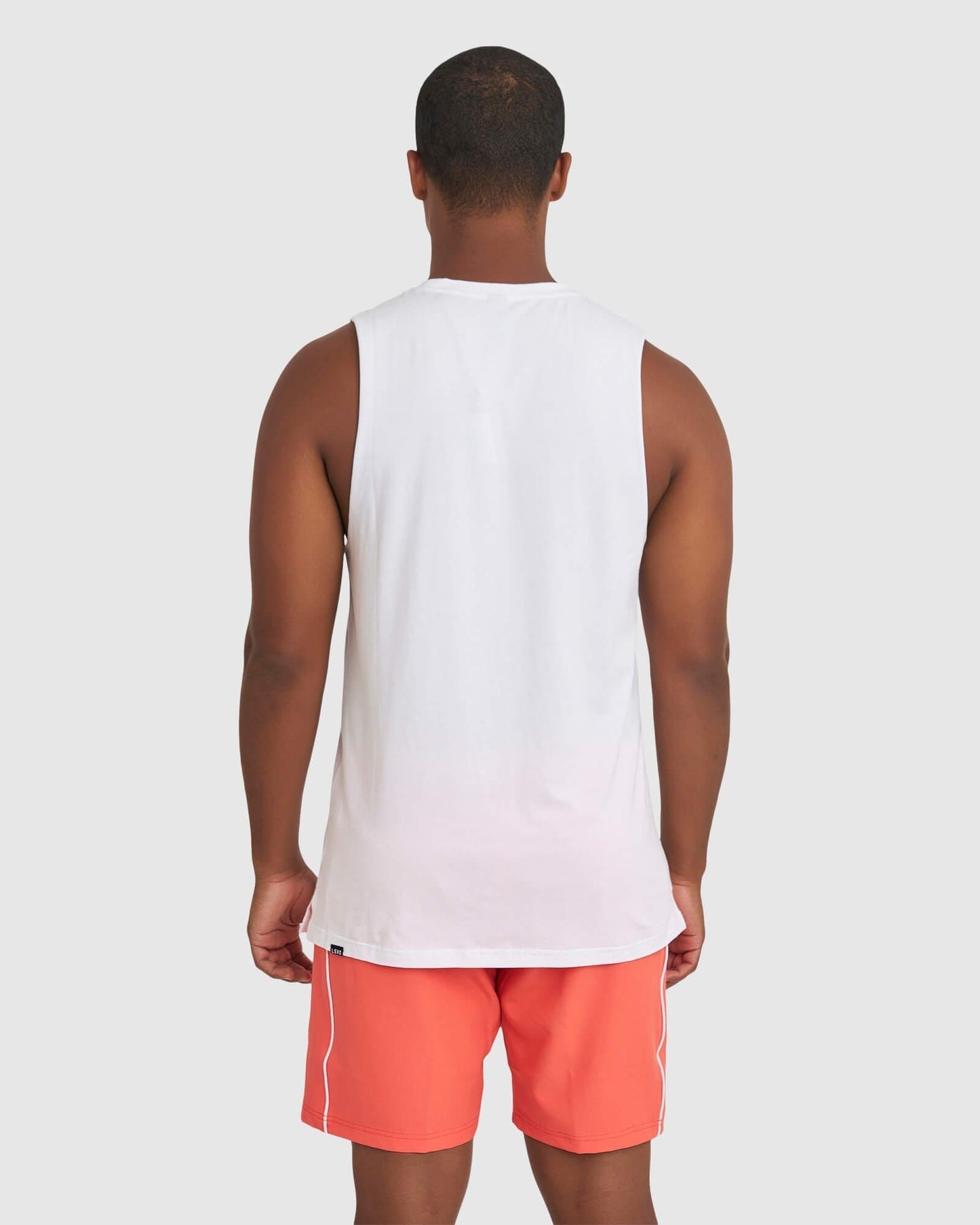 Model wearing Expand FLXCotton Training Fit Tank - White-Fruit Punch