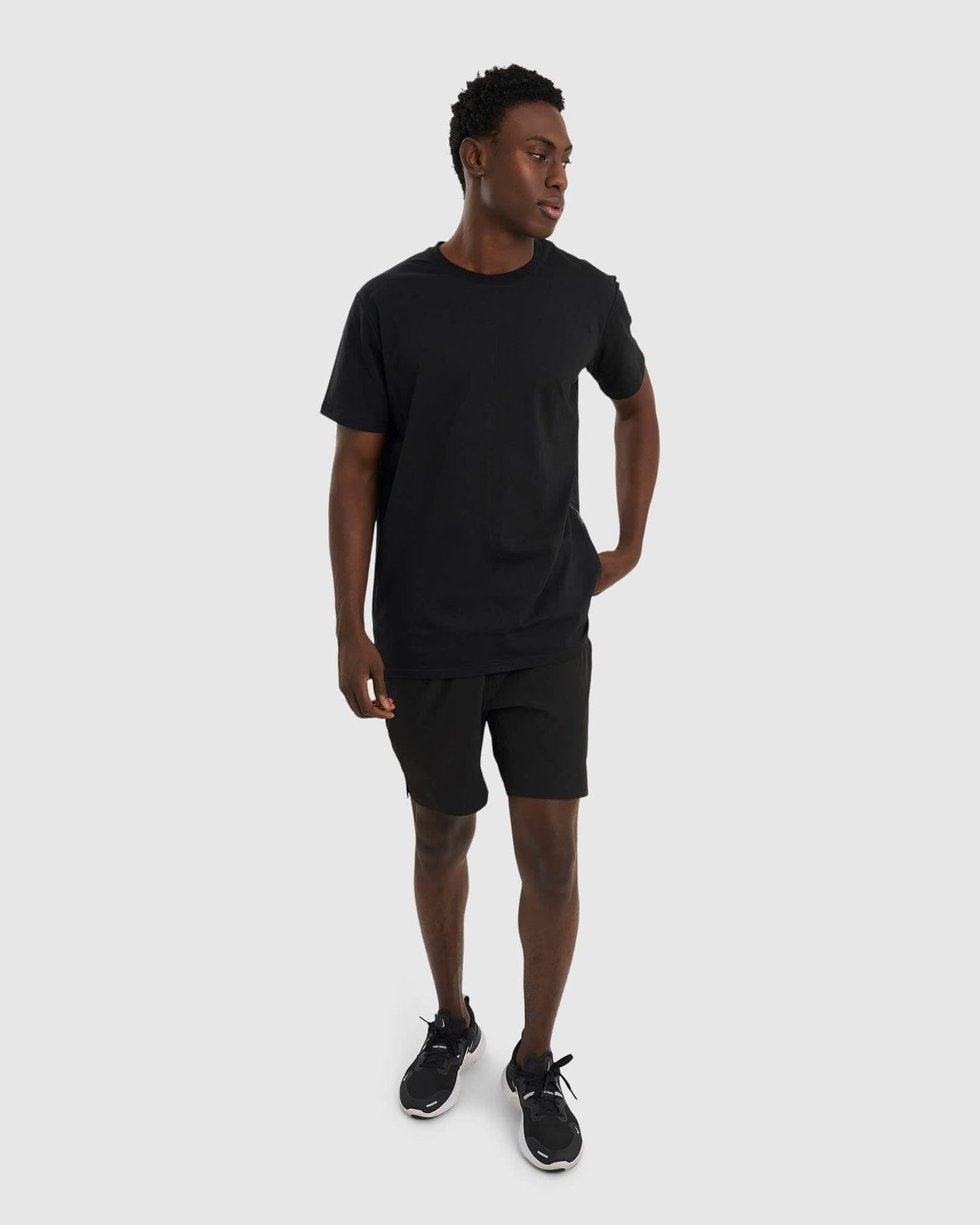 Model wearing Faction Tee - Black-Black