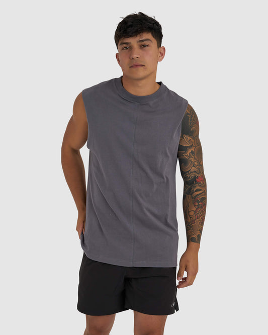 Model wearing Heavy Hitter Heavyweight Tank - Iron