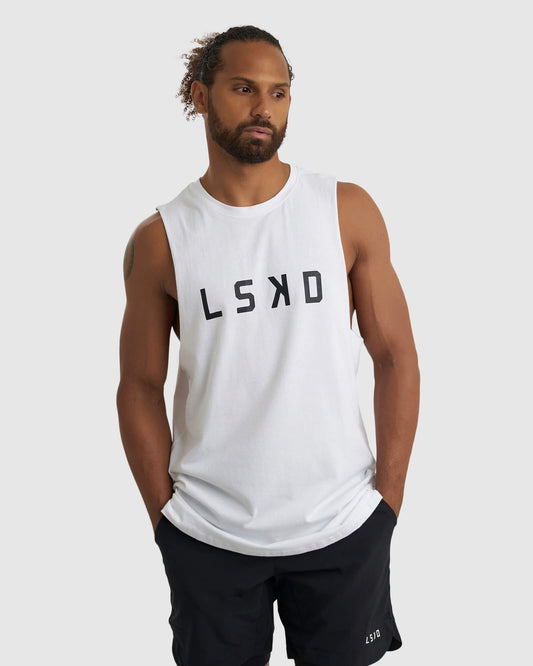 Model wearing Power FLXDRY Performance Tank - White