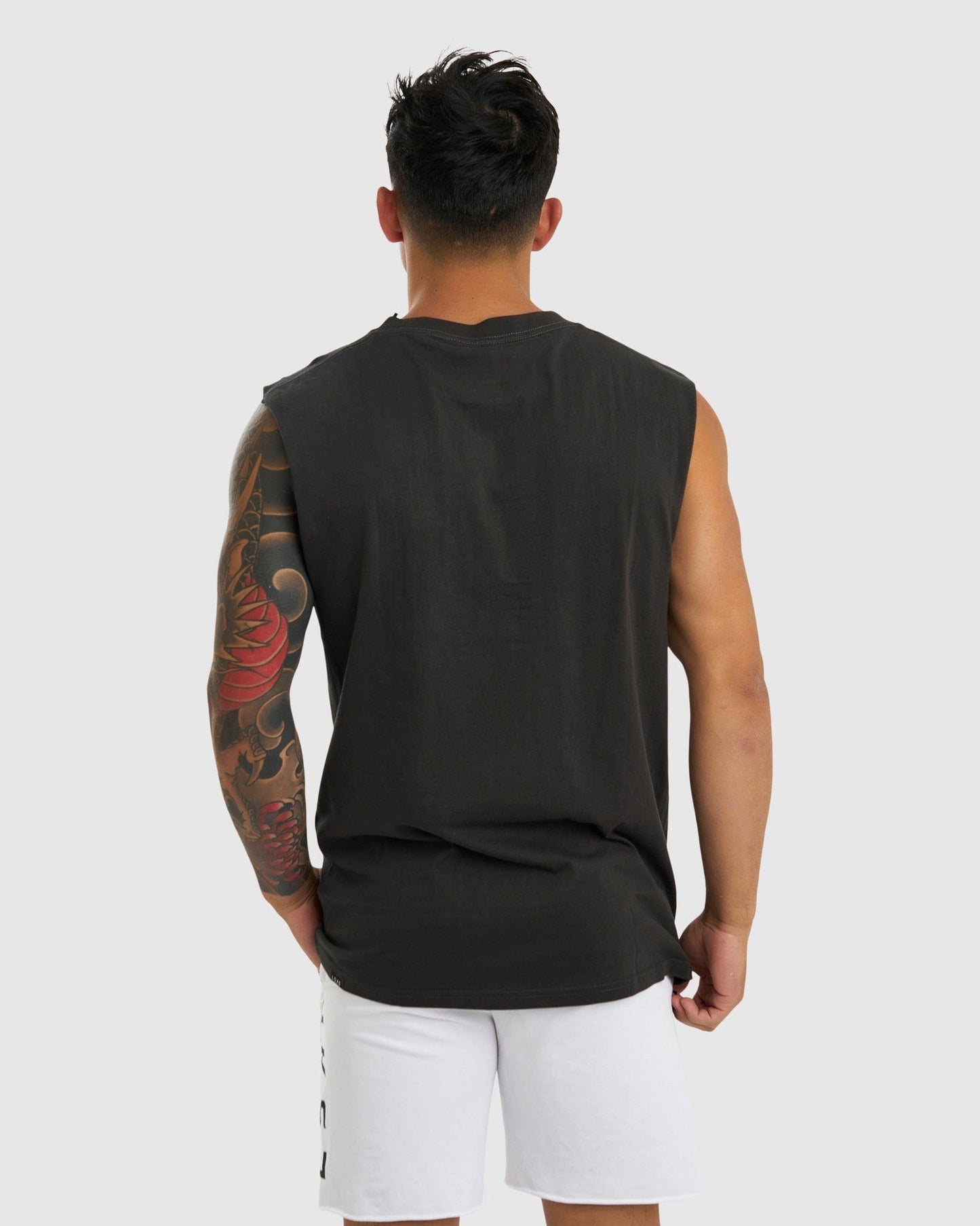 Model wearing Faculty Tank Vintage Fit - Pirate Black