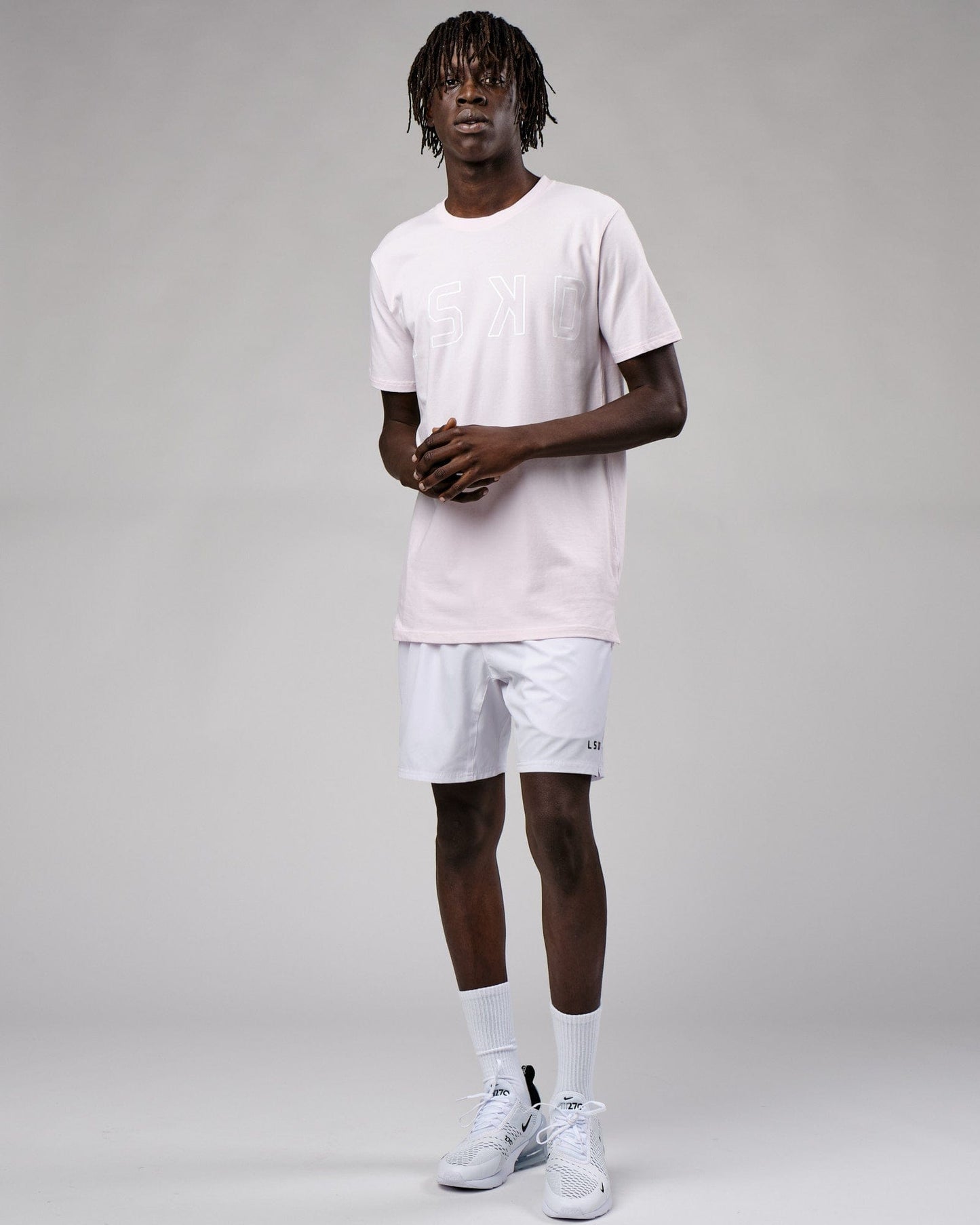 Model wearing Expand FLXCotton Tee - Orchid Ice